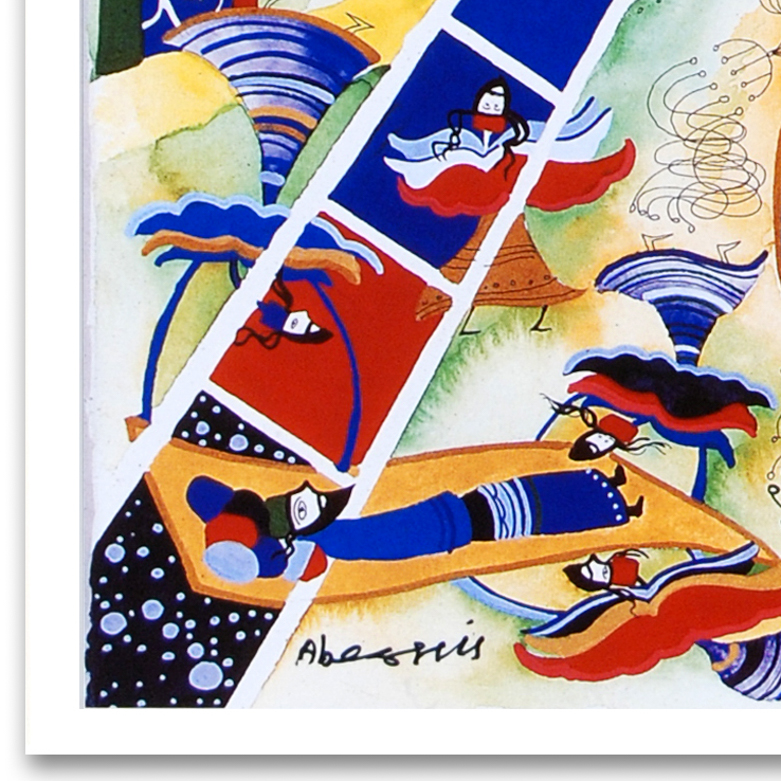 Raphael Abecassis Signed Embossed Lithograph "Menorah"