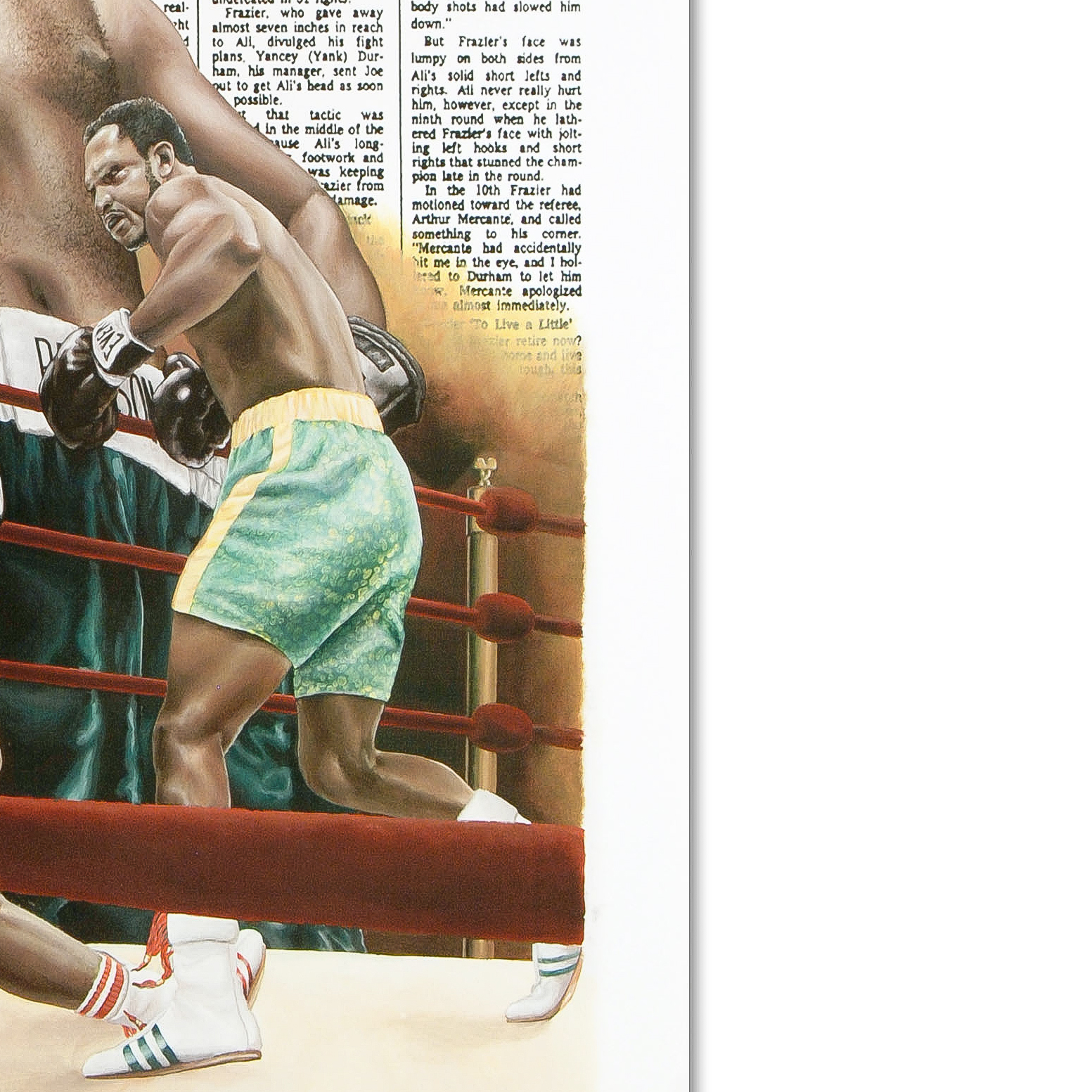 Muhammad Ali "Frazier Floors Ali" Lithograph Poster on Paper