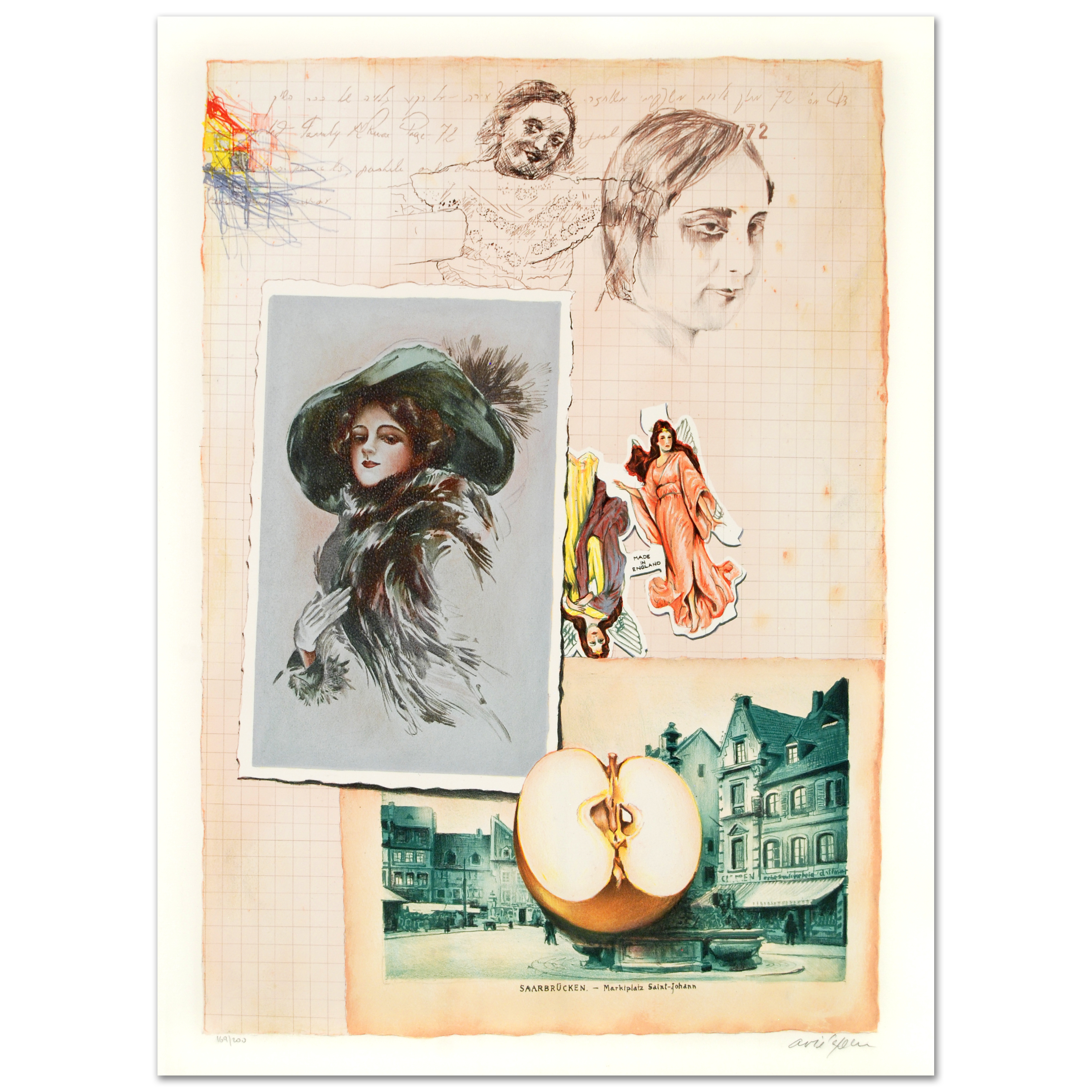 Arie Azene Limited Edition Lithograph on Paper "Family Album"
