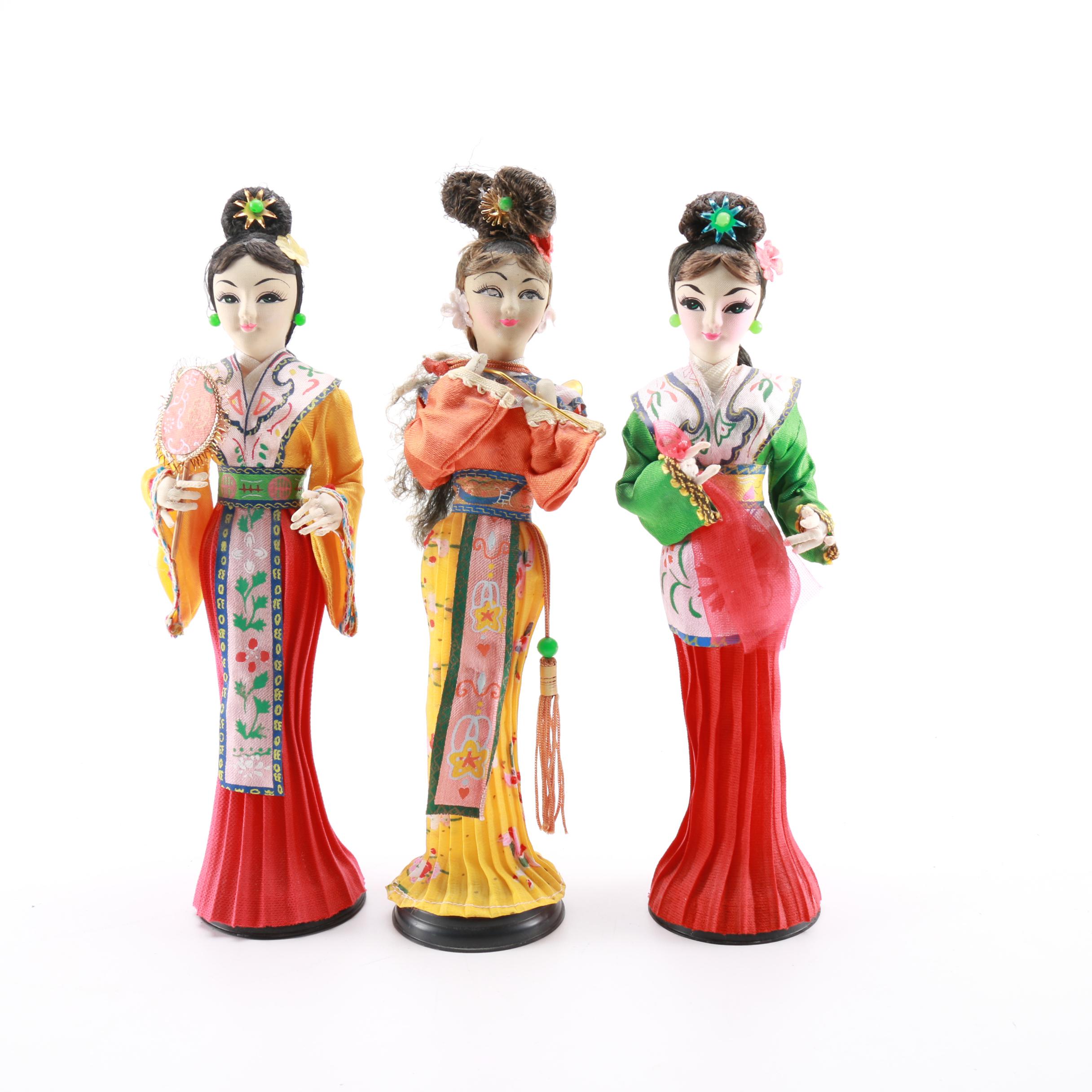 Collection of Vintage Chinese Dolls