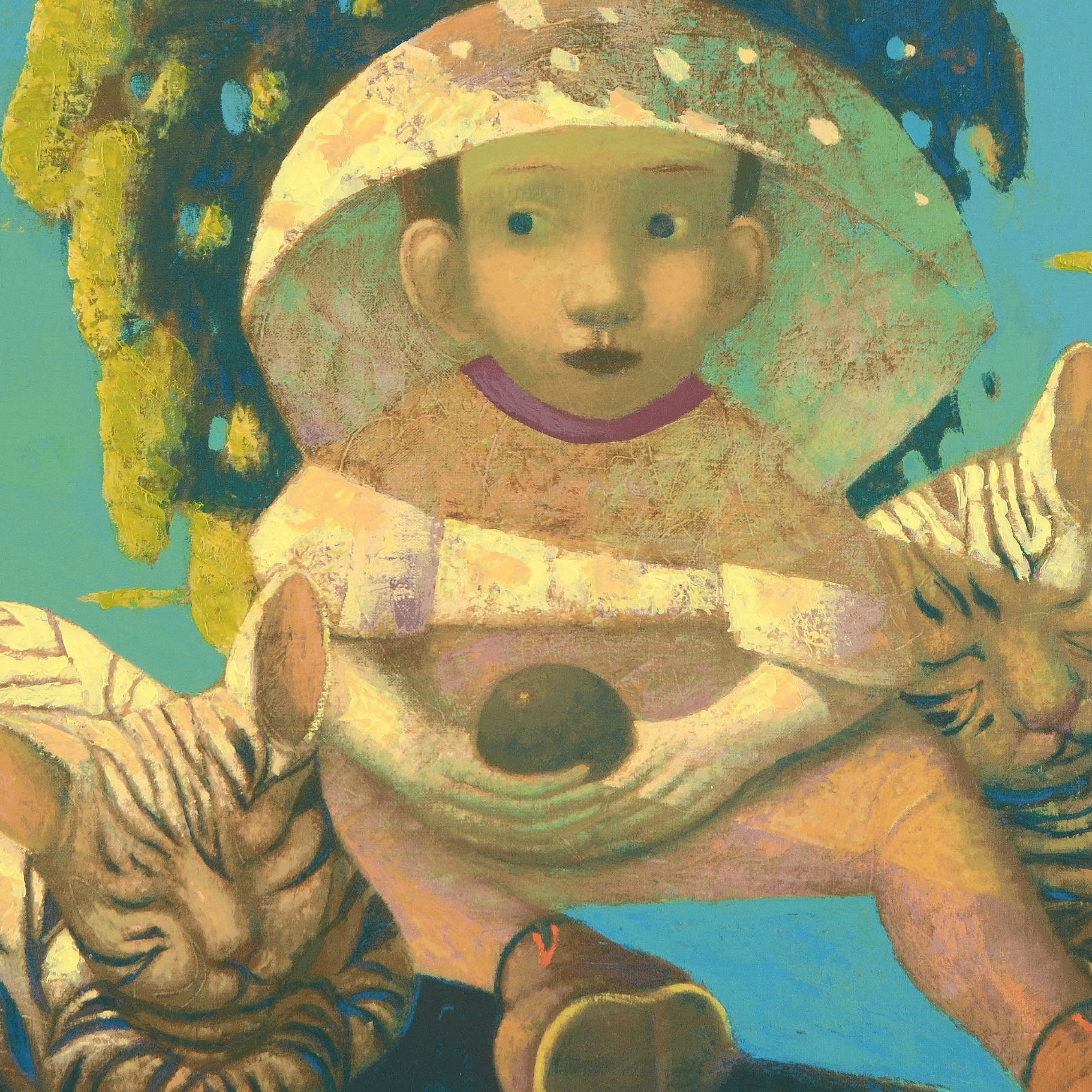 Sasha Bassari Signed Limited Edition Serigraph on Stretched Canvas "My Favorite Cats"