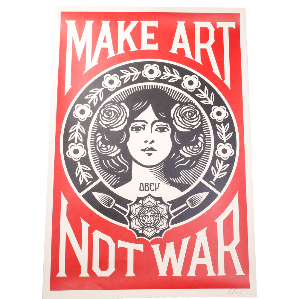 Shepard Fairey Signed Giclée "Make Art Not War"