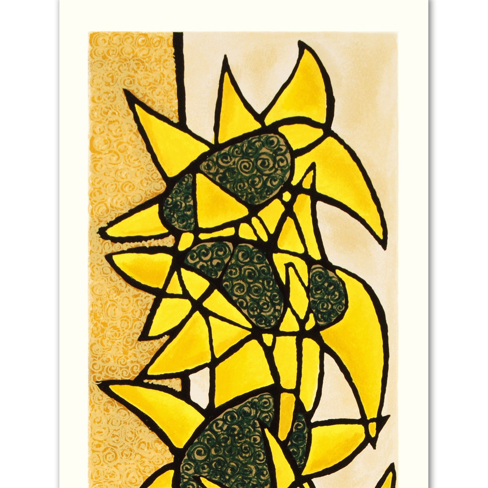 Avi Ben-Simhon Limited Edition Serigraph on Paper "Sunflower Trio"