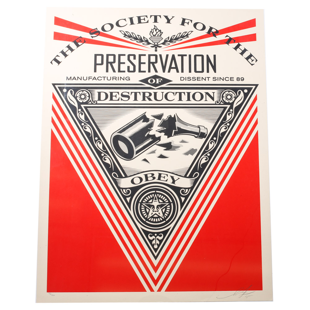 Shepard Fairey Serigraph "The Society for the Preservation of Destruction"
