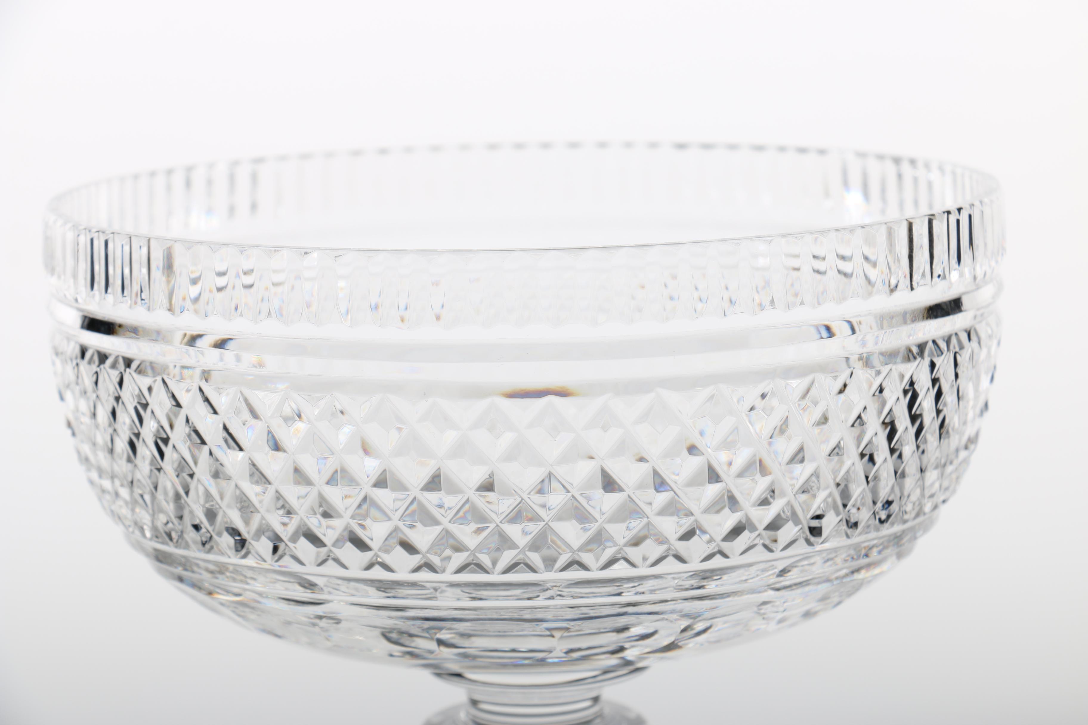 Waterford Style Crystal Footed Bowl
