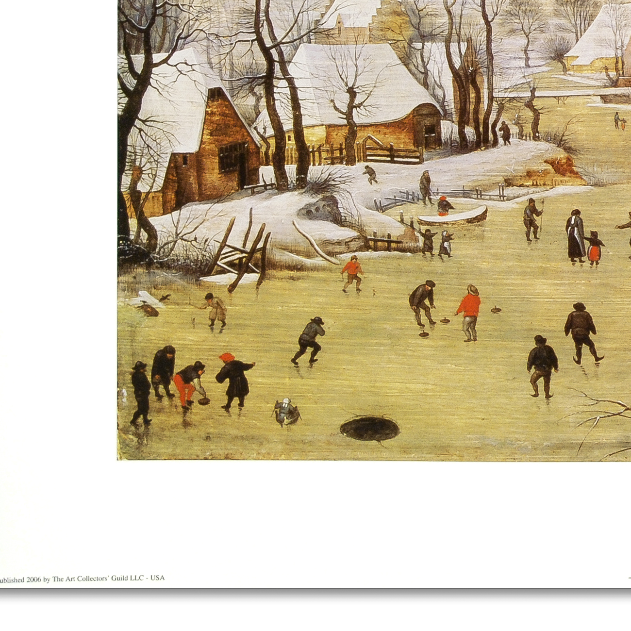 Pieter Brueghel the Younger Fine Art Print on Paper "Winter Landscape with Skaters and Bird-Trap"