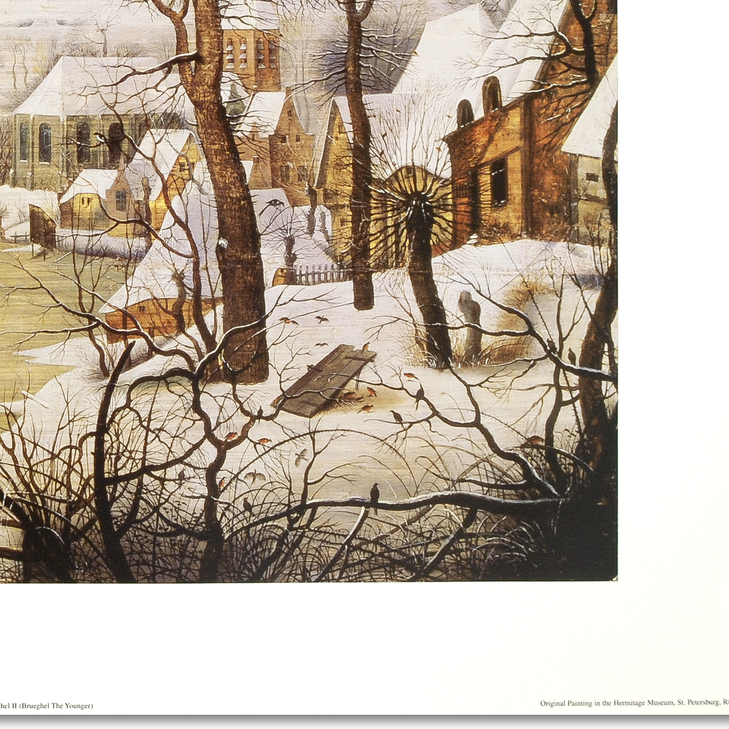 Pieter Brueghel the Younger Fine Art Print on Paper "Winter Landscape with Skaters and Bird-Trap"