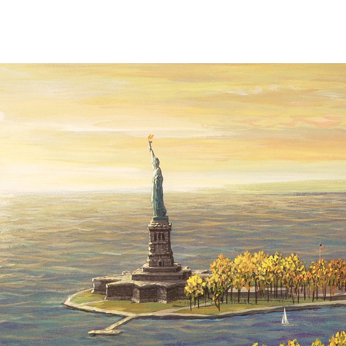 Alexander Chen Limited Edition Mixed Media "Ellis Island - Fall"