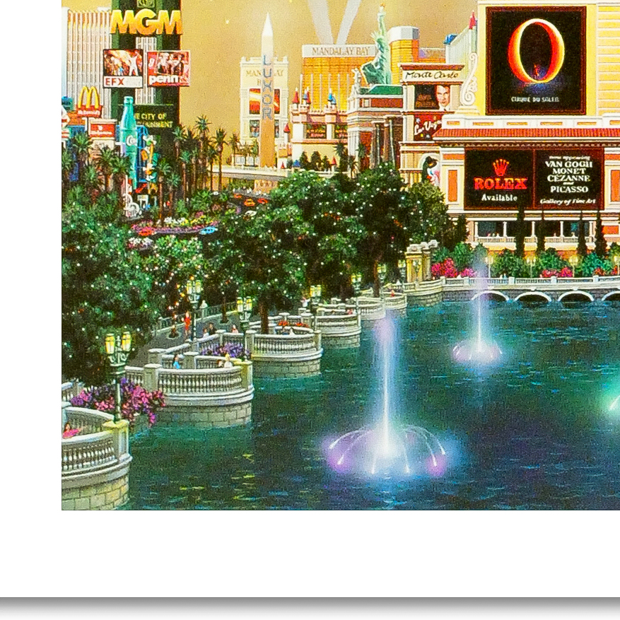 Alexander Chen Signed Offset Lithograph "Las Vegas Evening"