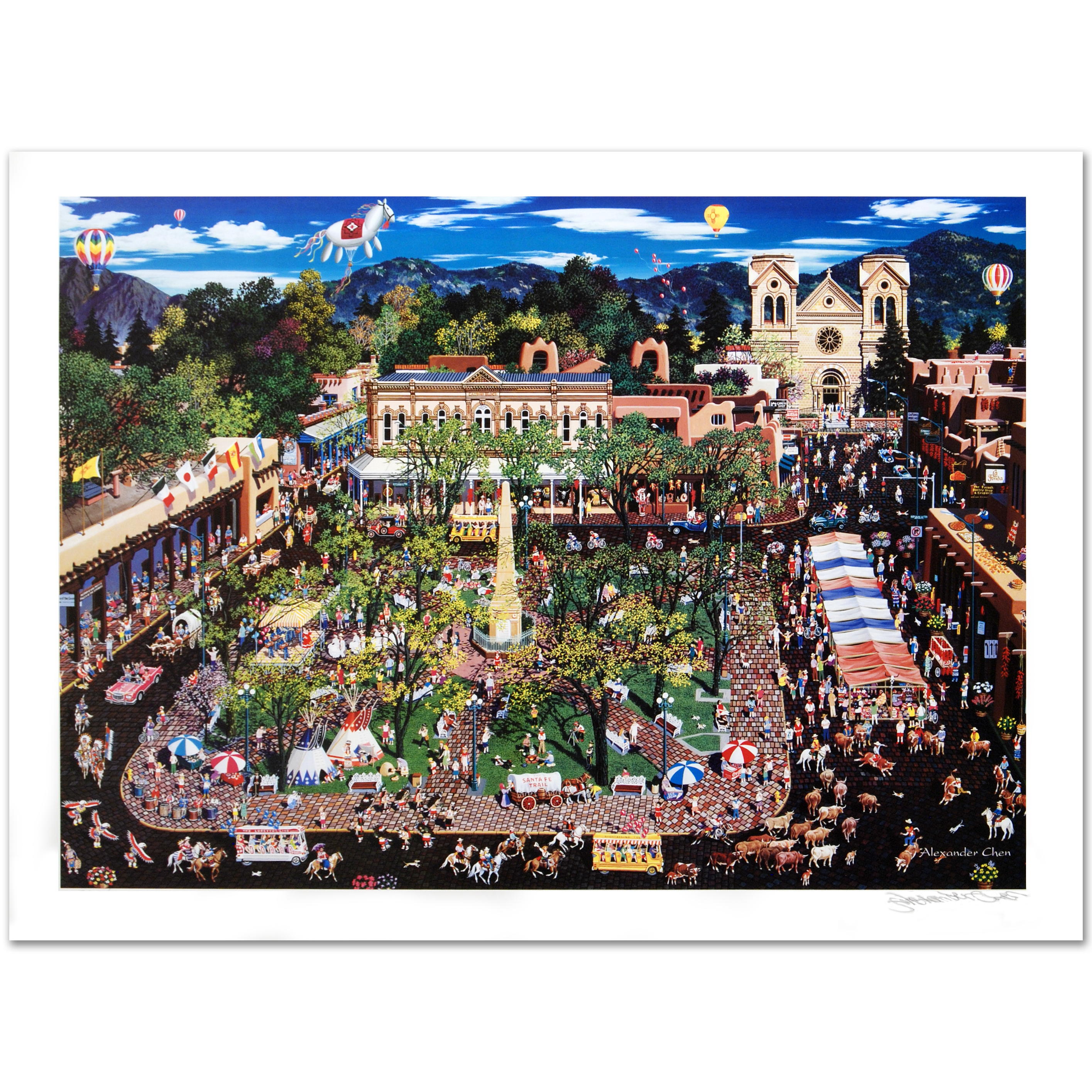 Alexander Chen Signed Offset Lithograph "Santa Fe"