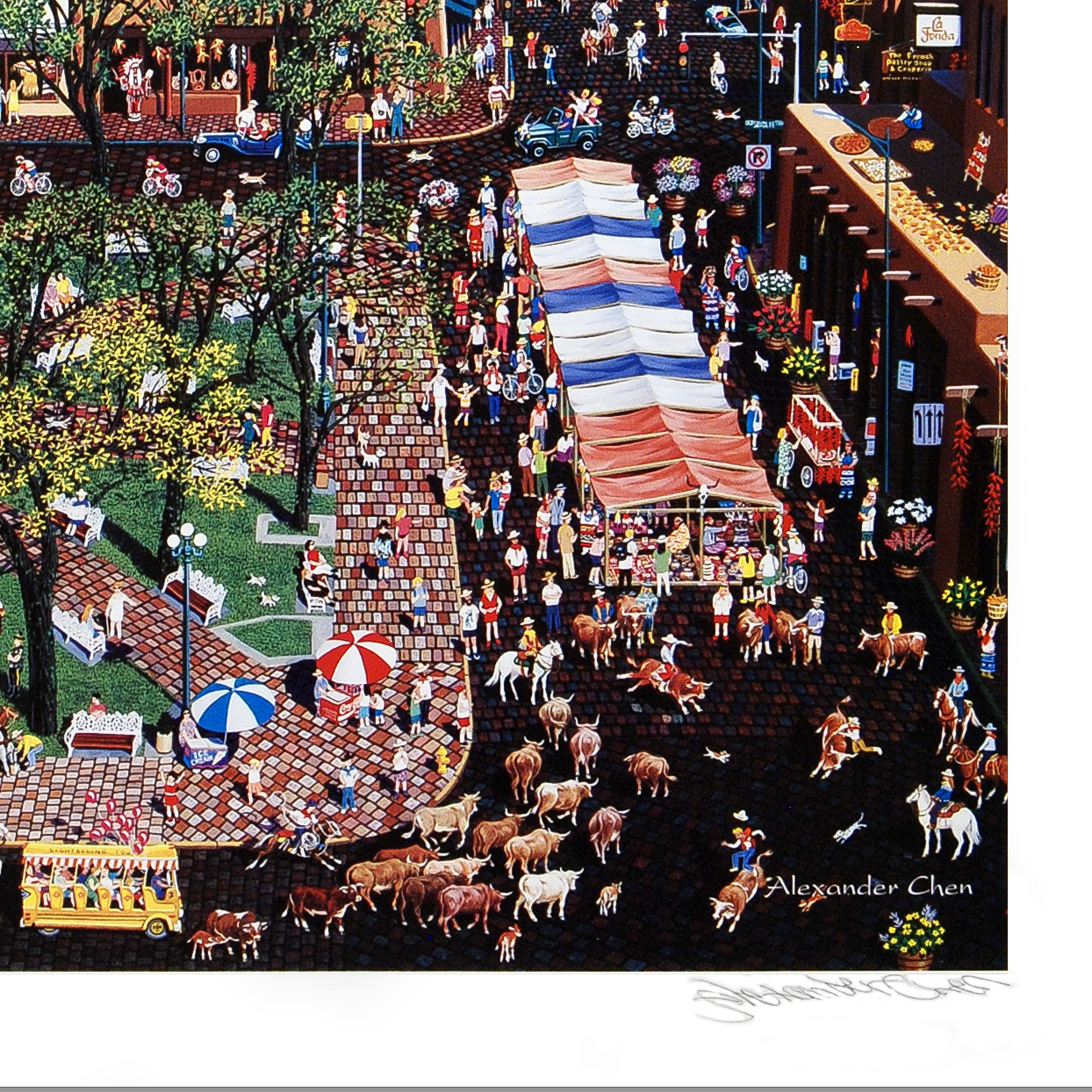 Alexander Chen Signed Offset Lithograph "Santa Fe"