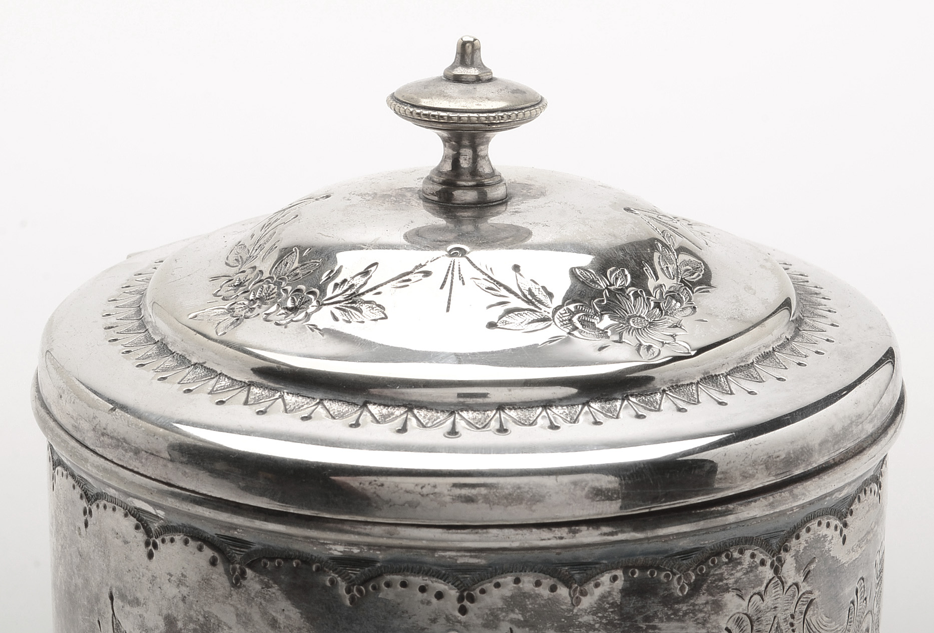 Antique Birmingham Thomas Wilkinson Silver Plate Biscuit Jar