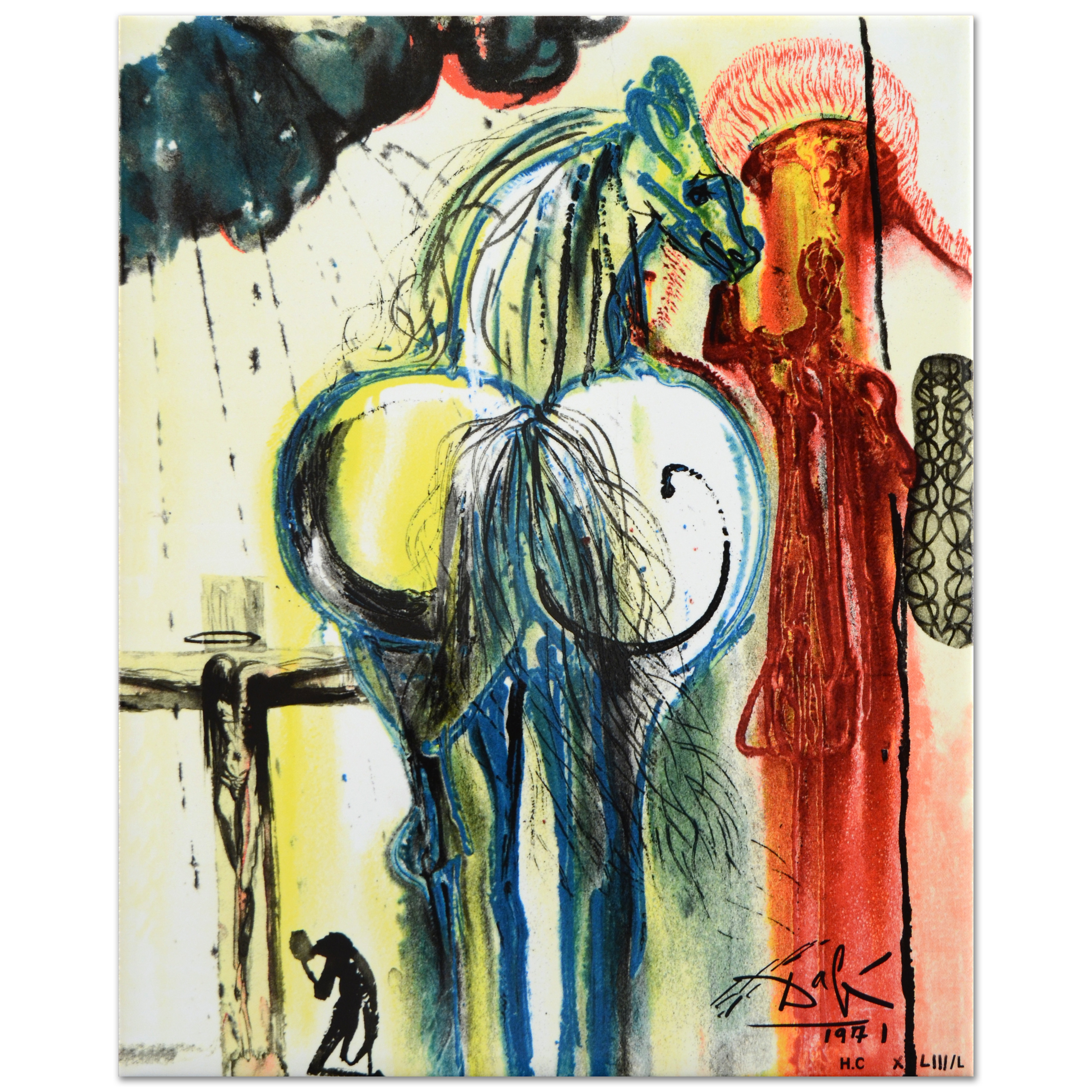 After Salvador Dali Limited Edition Ceramic Tile "The Centurion"