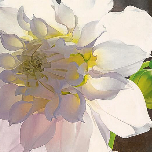Brian Davis Signed Artist's Proof Giclee on Canvas "Pale Pink Dahlia"
