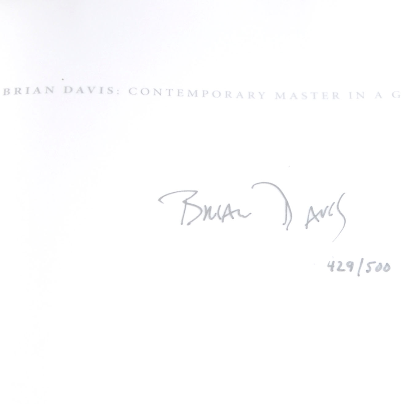 Signed "Brian Davis: Contemporary Master in a Grand Tradition" Coffee Table Book and "French Lace with Bud" Giclée