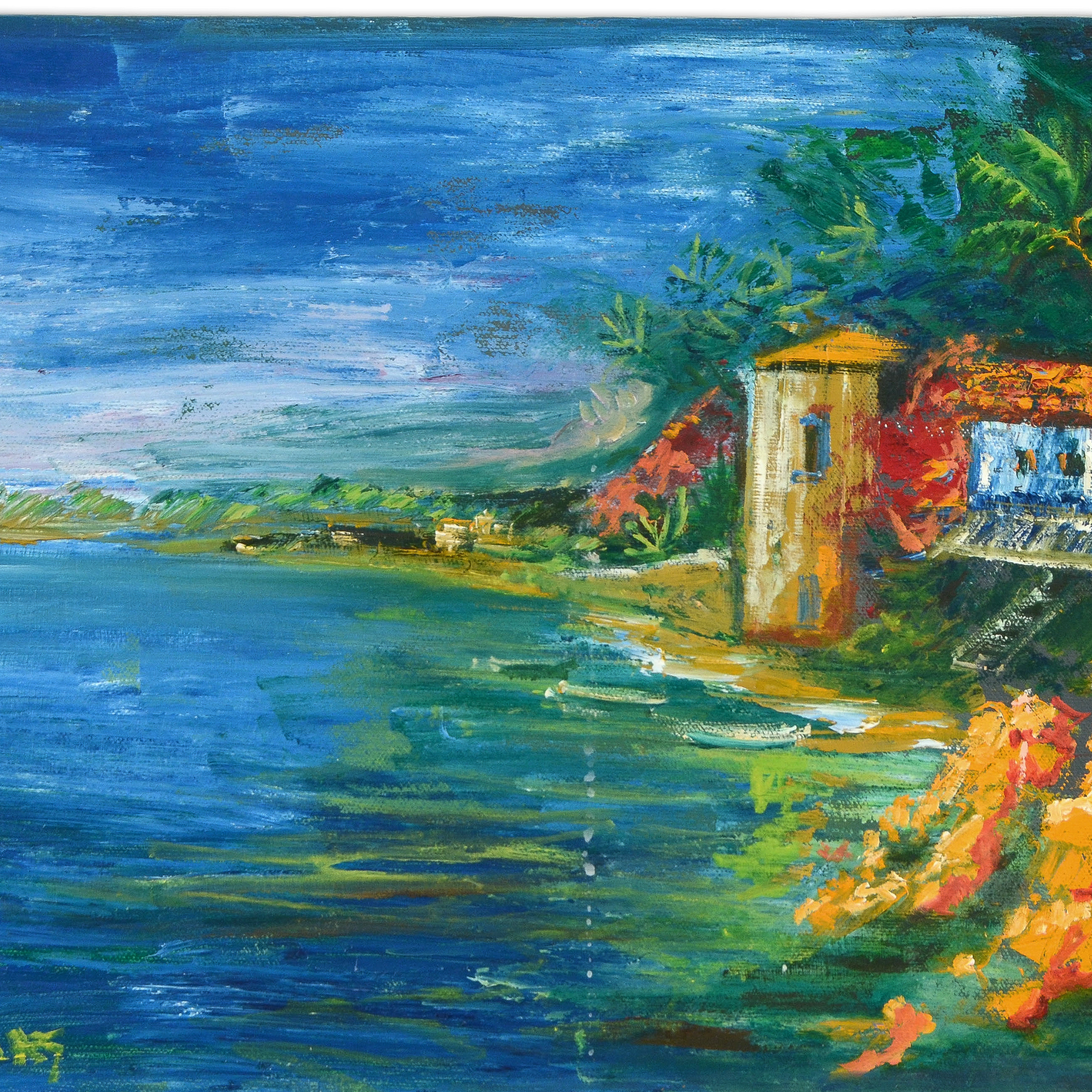 Elliot Fallas Original Oil Painting "Mediterranean View"