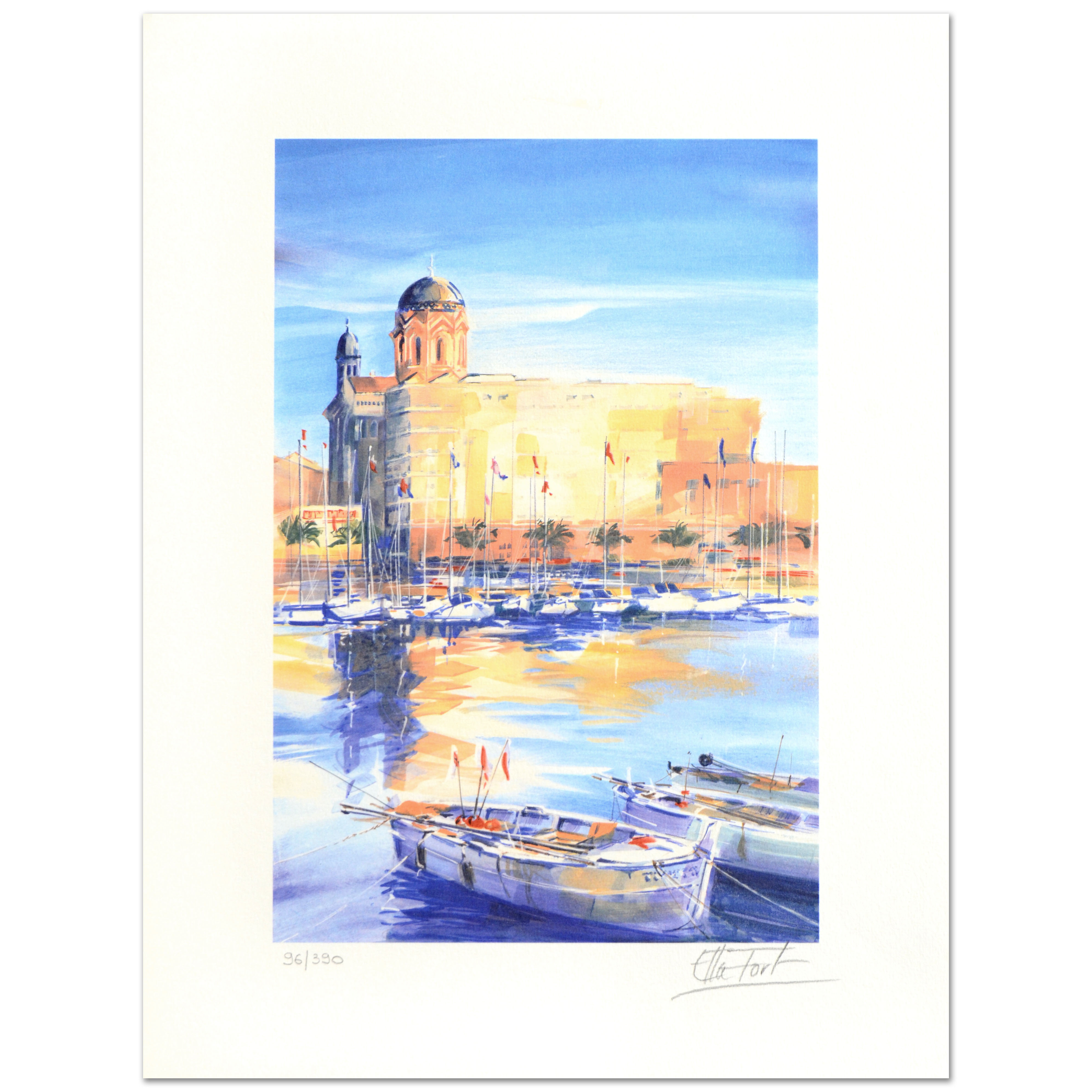 Ella Fort Limited Edition Lithograph on Paper "Harbor View"
