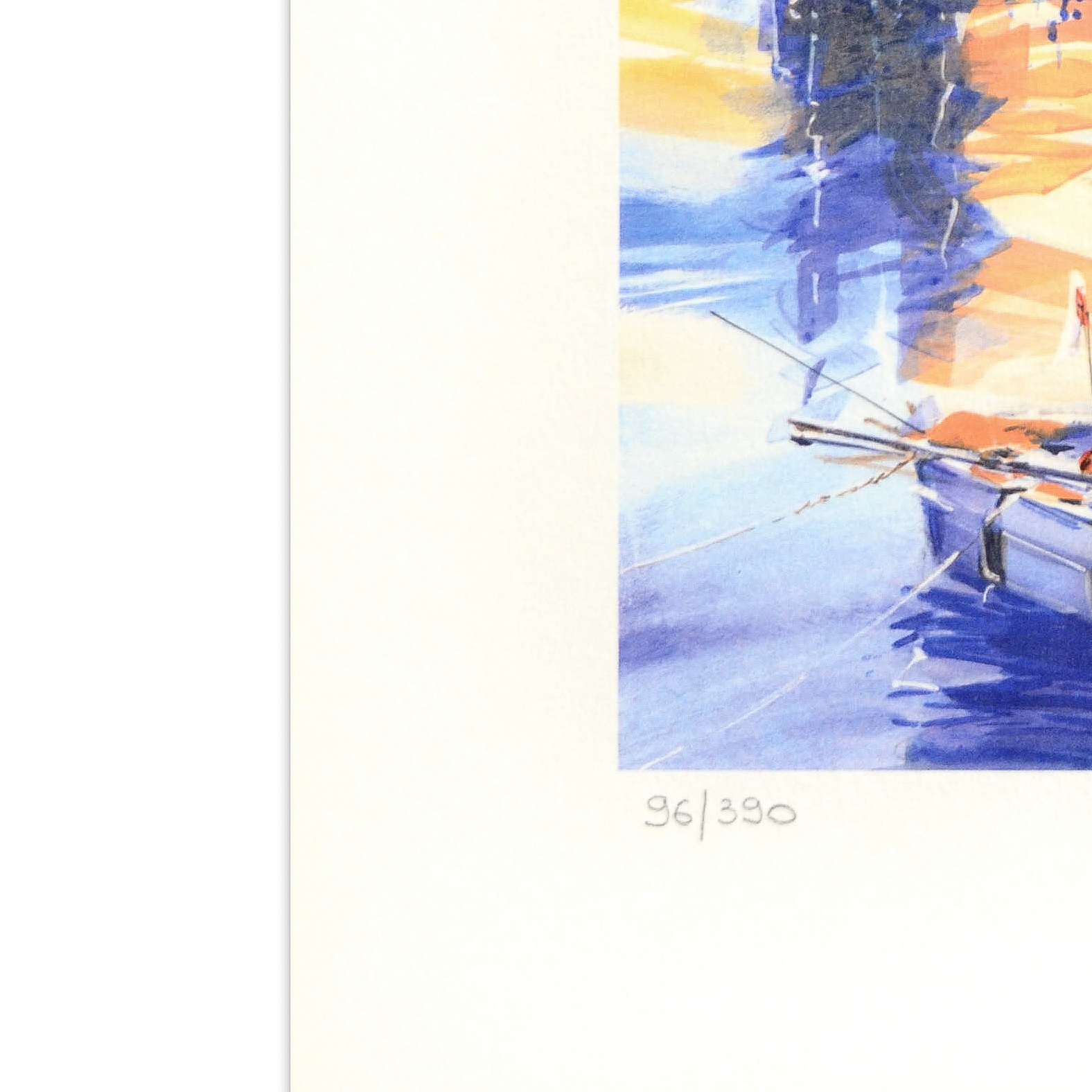 Ella Fort Limited Edition Lithograph on Paper "Harbor View"