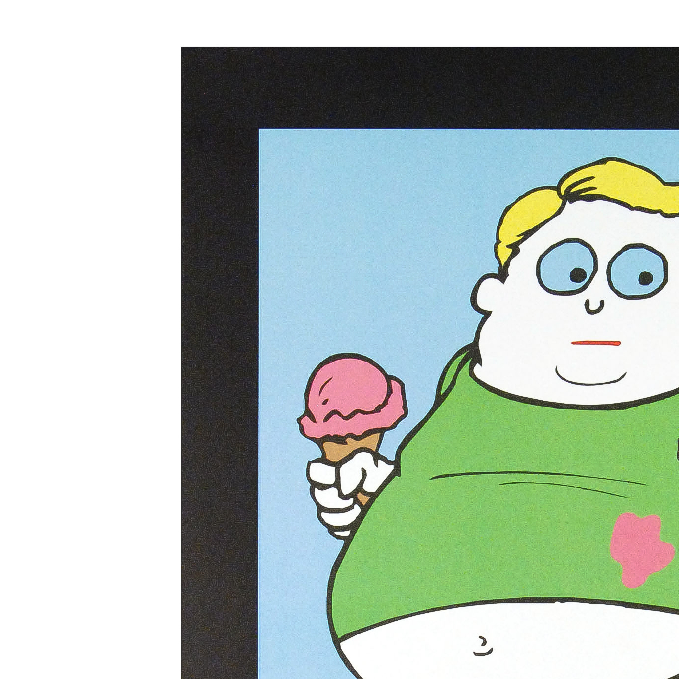 Todd Goldman Signed Lithograph Poster "Fat Kids are Harder to Kidnap"