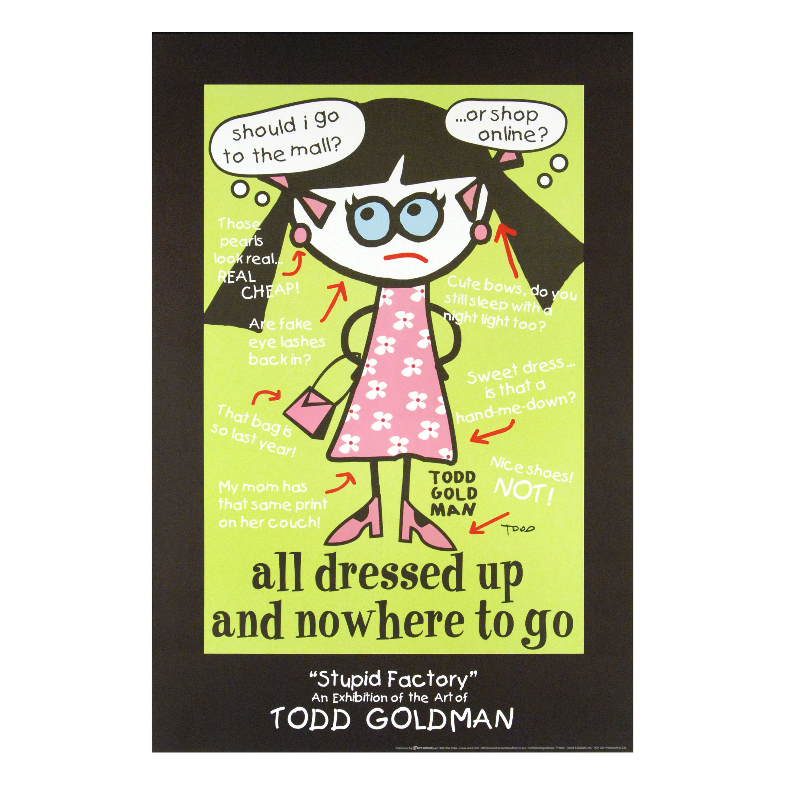 Todd Goldman Signed Lithograph Poster "All Dressed Up and Nowhere to Go"
