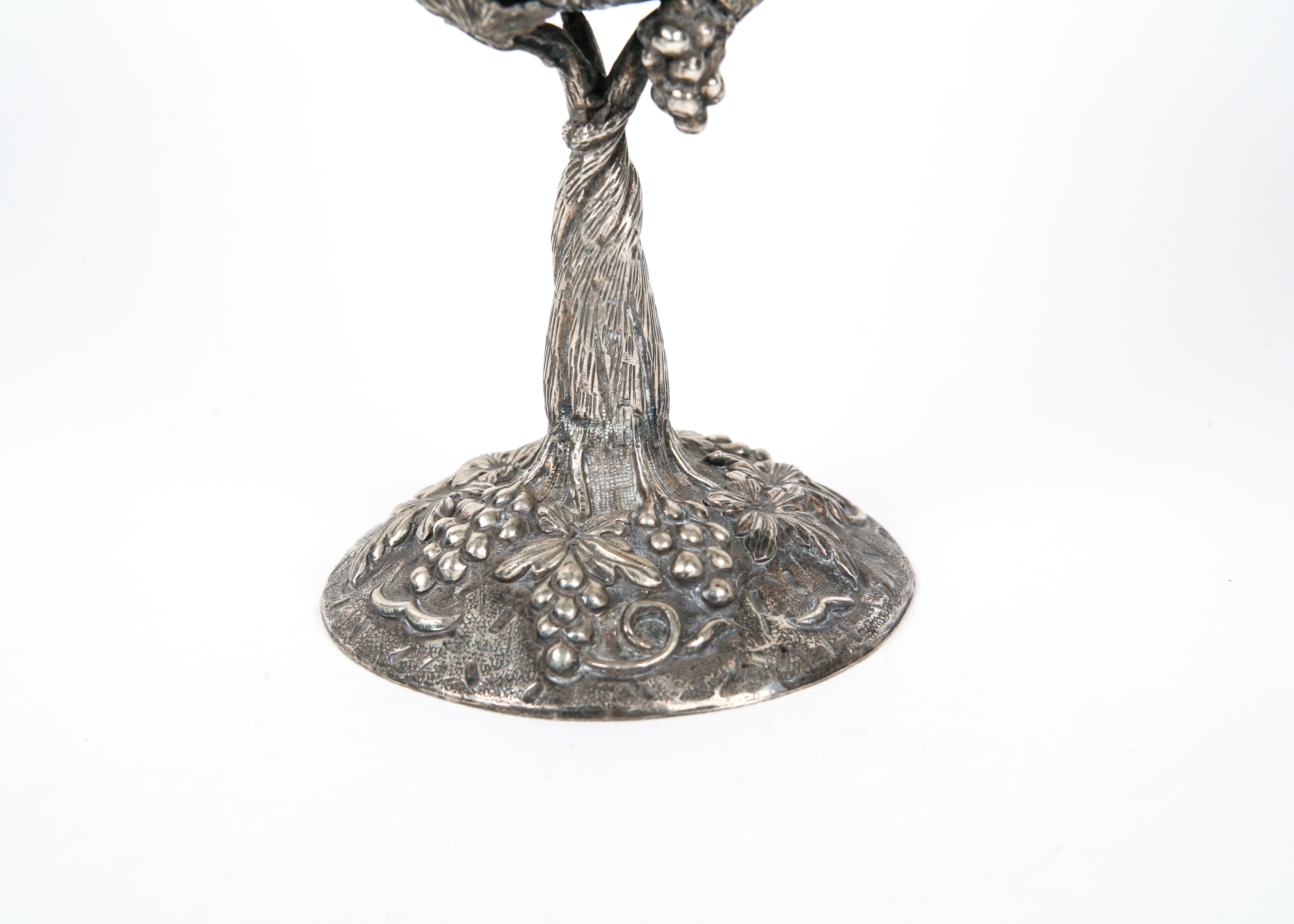 Large Sterling Silver Grapevine Motif Chalice