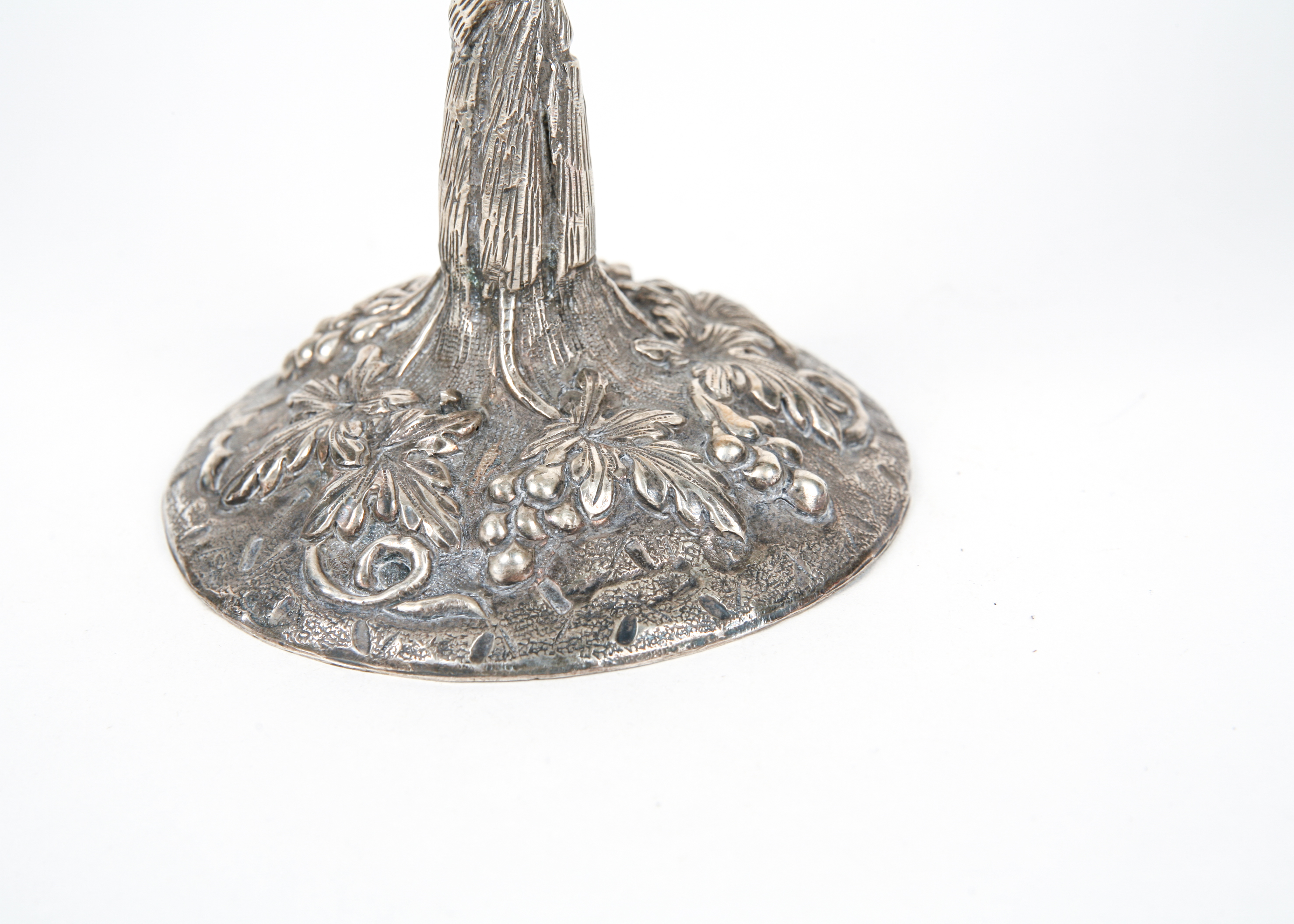 Large Sterling Silver Grapevine Motif Chalice