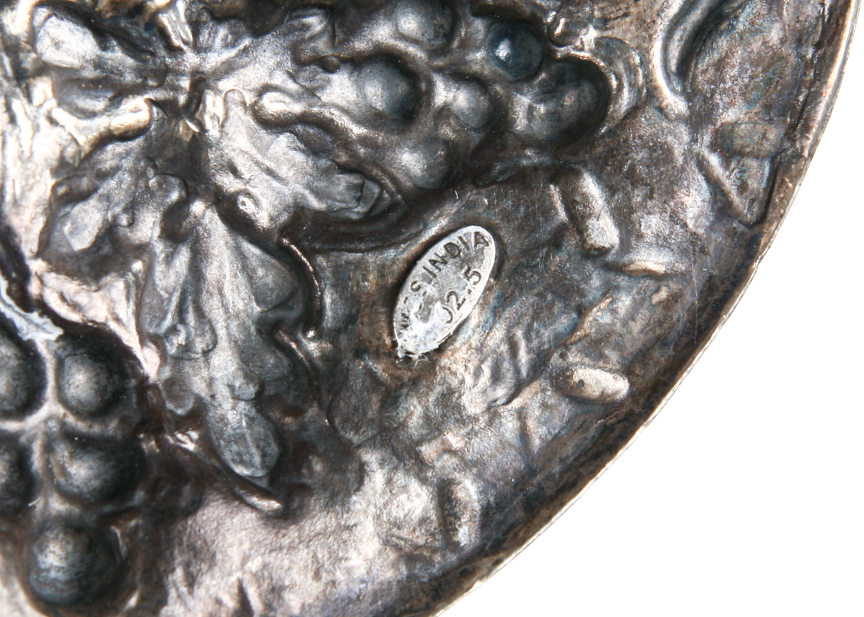 Large Sterling Silver Grapevine Motif Chalice