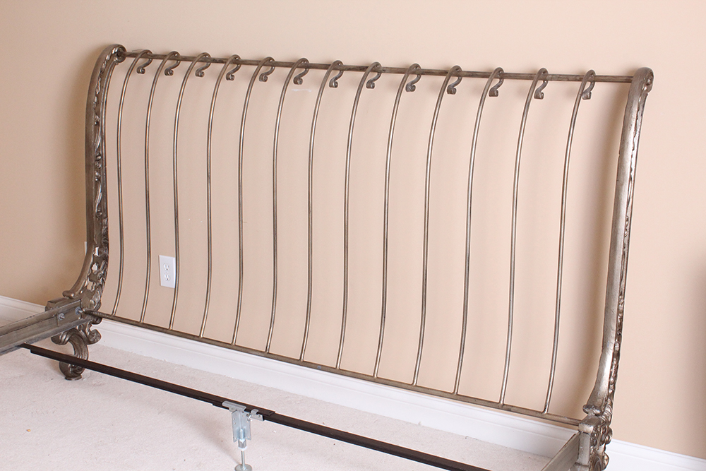 Ornate Metal Sleigh Bed Frame