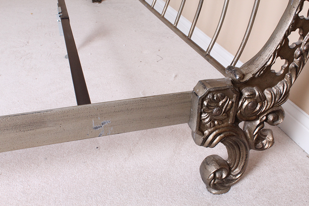 Ornate Metal Sleigh Bed Frame