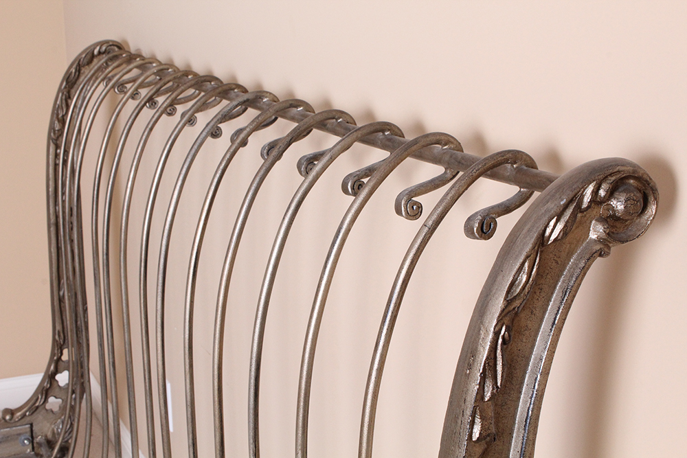 Ornate Metal Sleigh Bed Frame