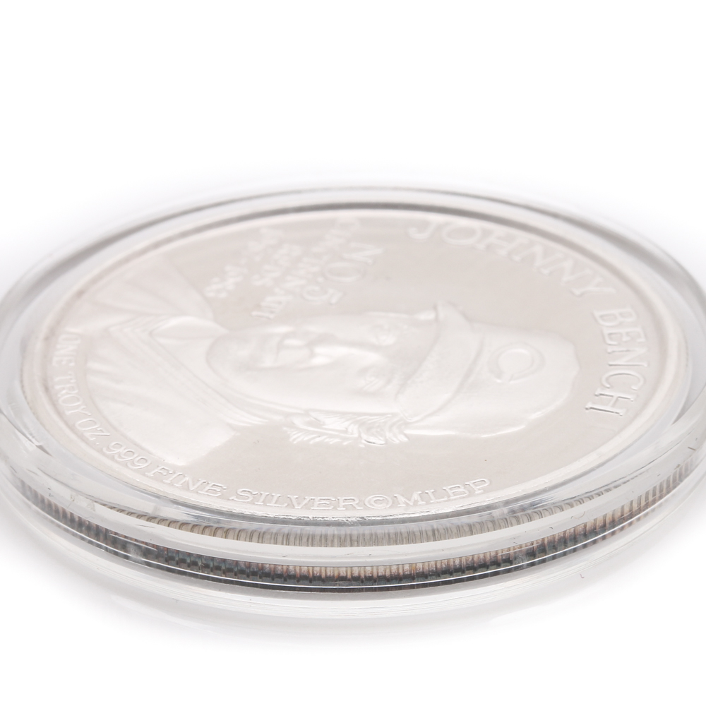 1989 Johnny Bench Hall of Fame Commemorative Silver Medal
