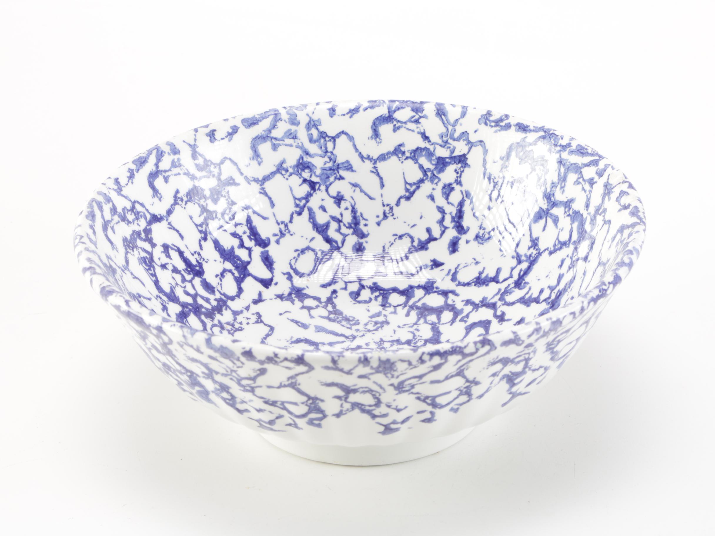 Sponge Decorated Italian Mixing Bowls