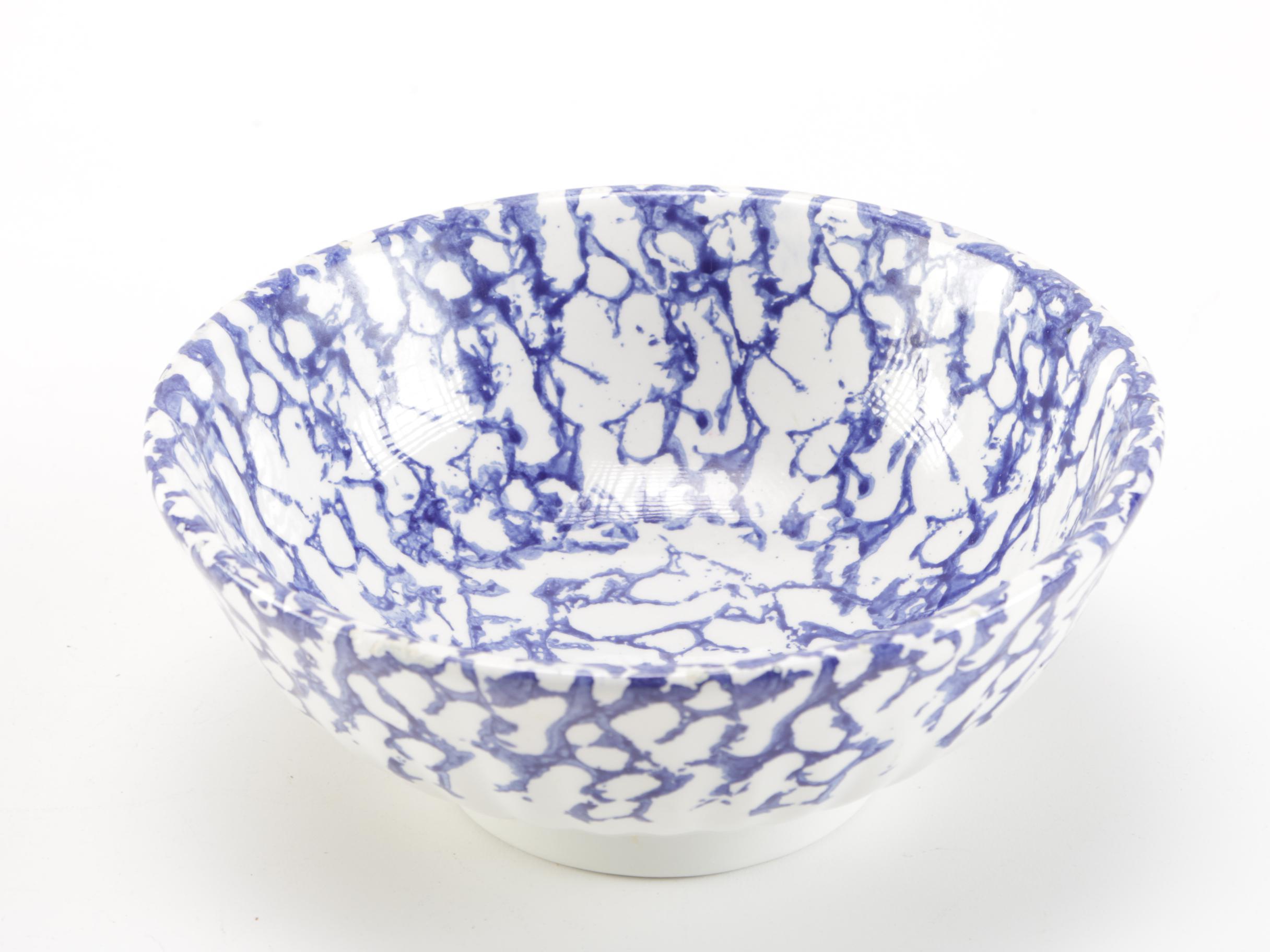 Sponge Decorated Italian Mixing Bowls