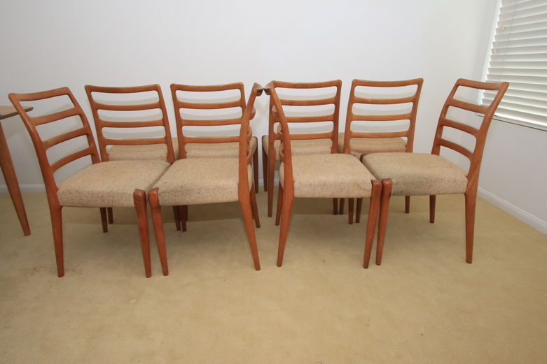 Eight Danish Modern Style Dining Chairs