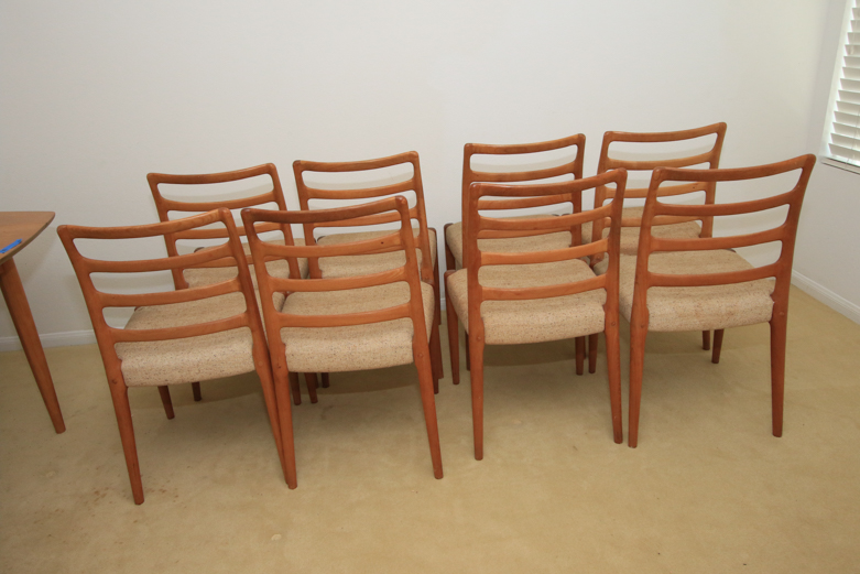 Eight Danish Modern Style Dining Chairs