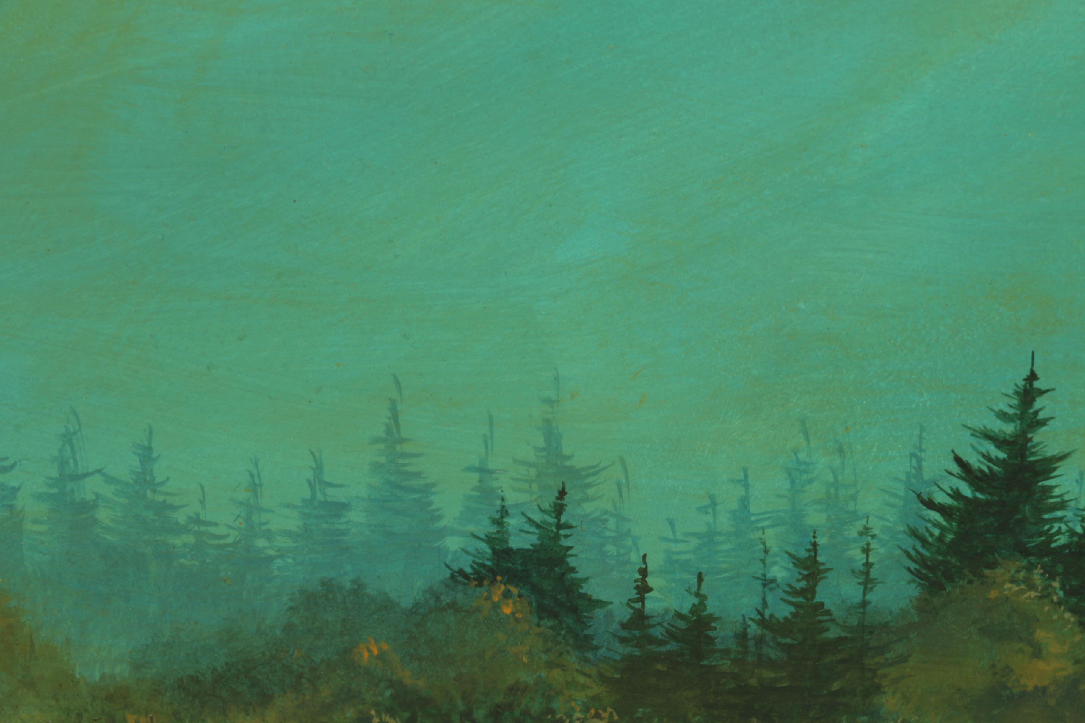 Roger W. Ellenberger Acrylic and Watercolor Painting "Maine Connected Farm"