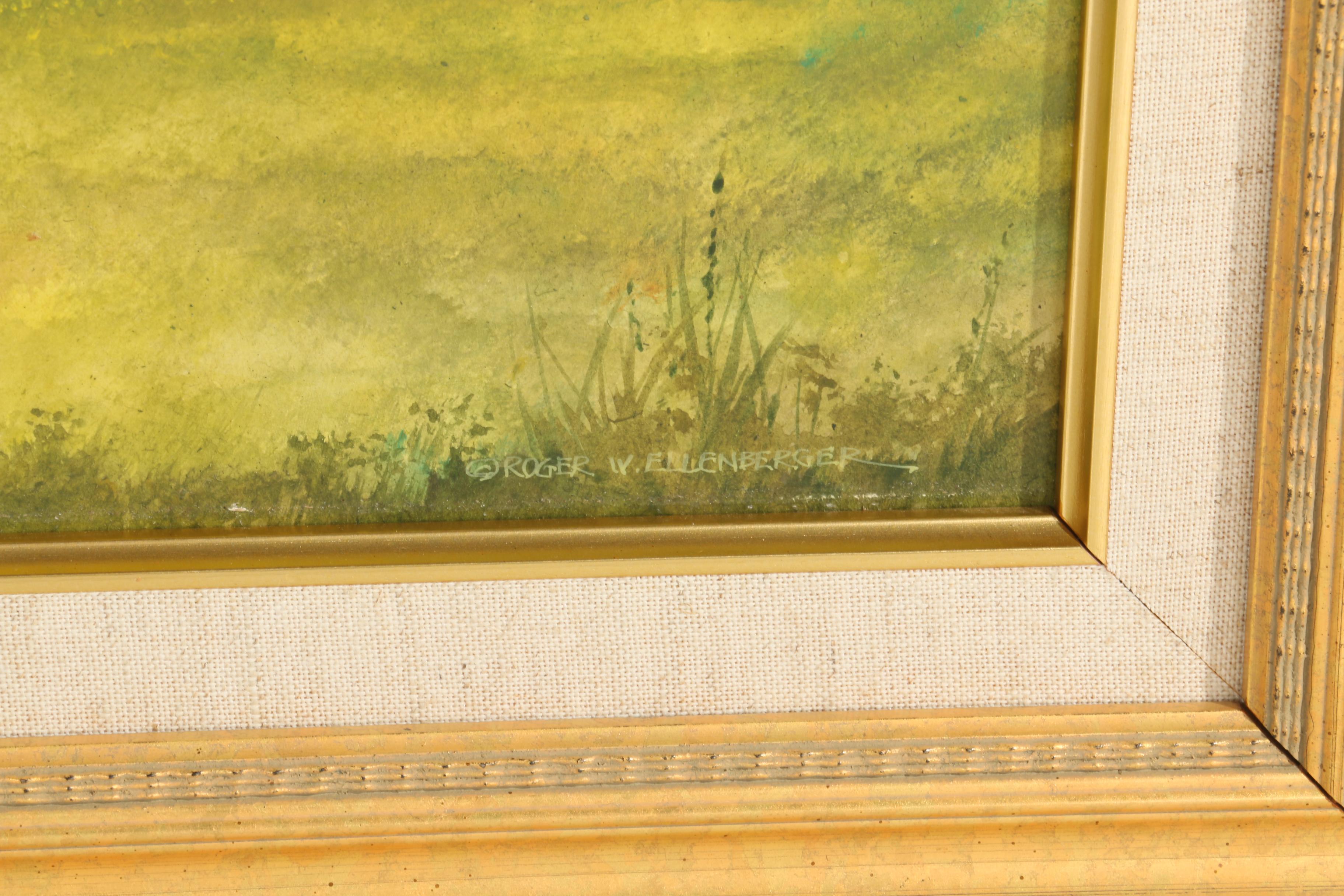 Roger W. Ellenberger Acrylic and Watercolor Painting "Maine Connected Farm"