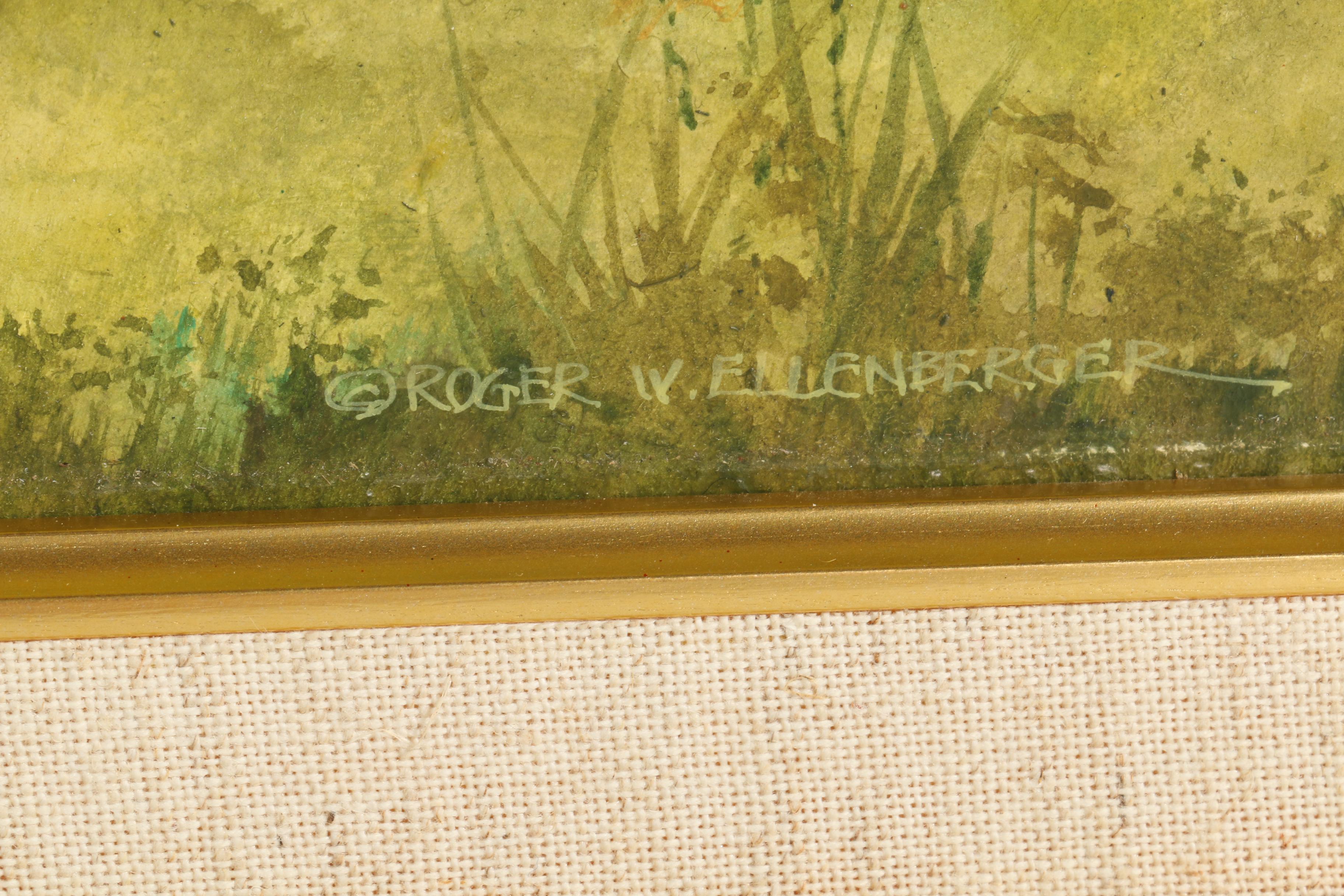 Roger W. Ellenberger Acrylic and Watercolor Painting "Maine Connected Farm"