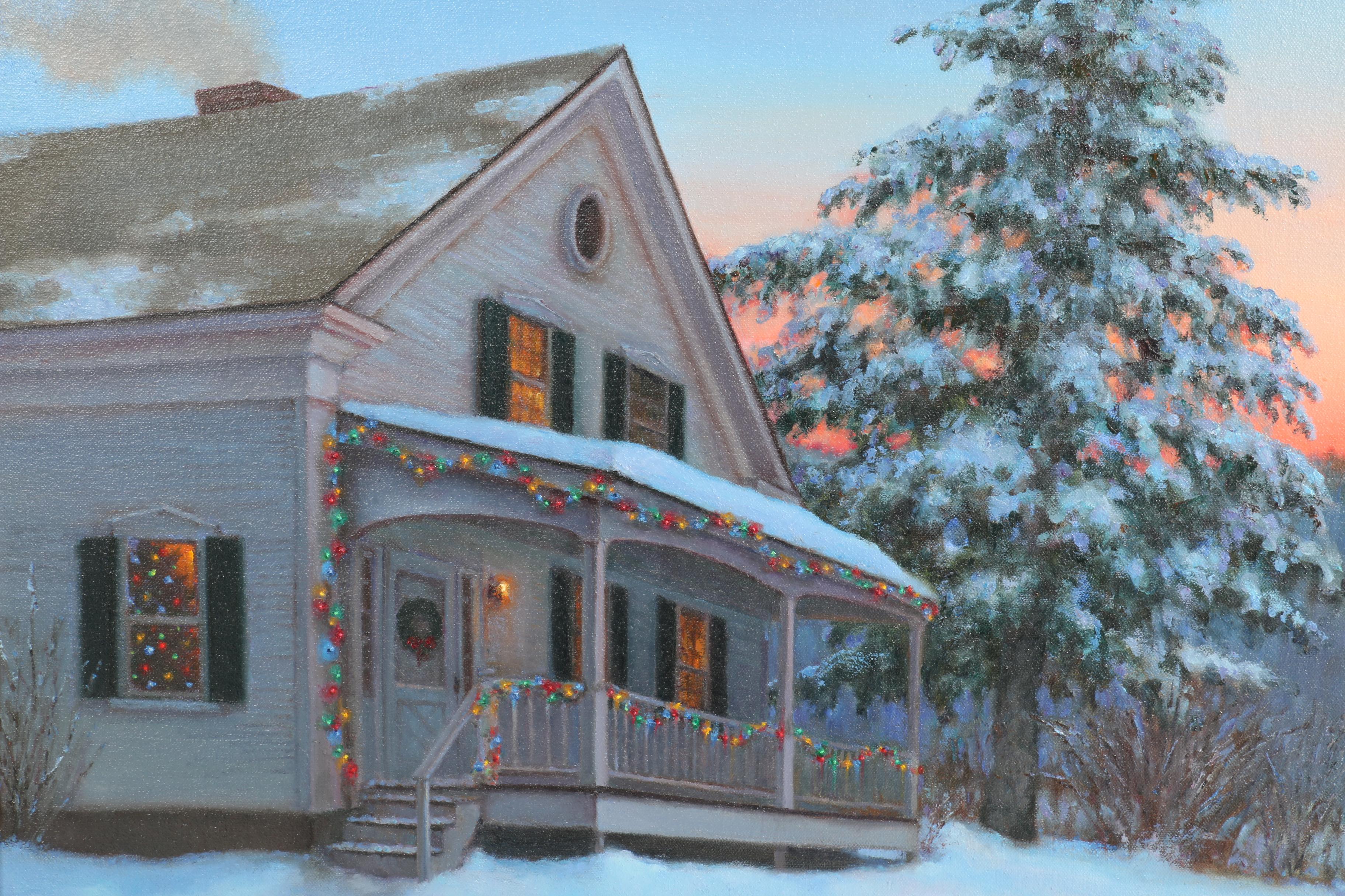 Gretchen Huber Oil Painting of a Winter Sunrise