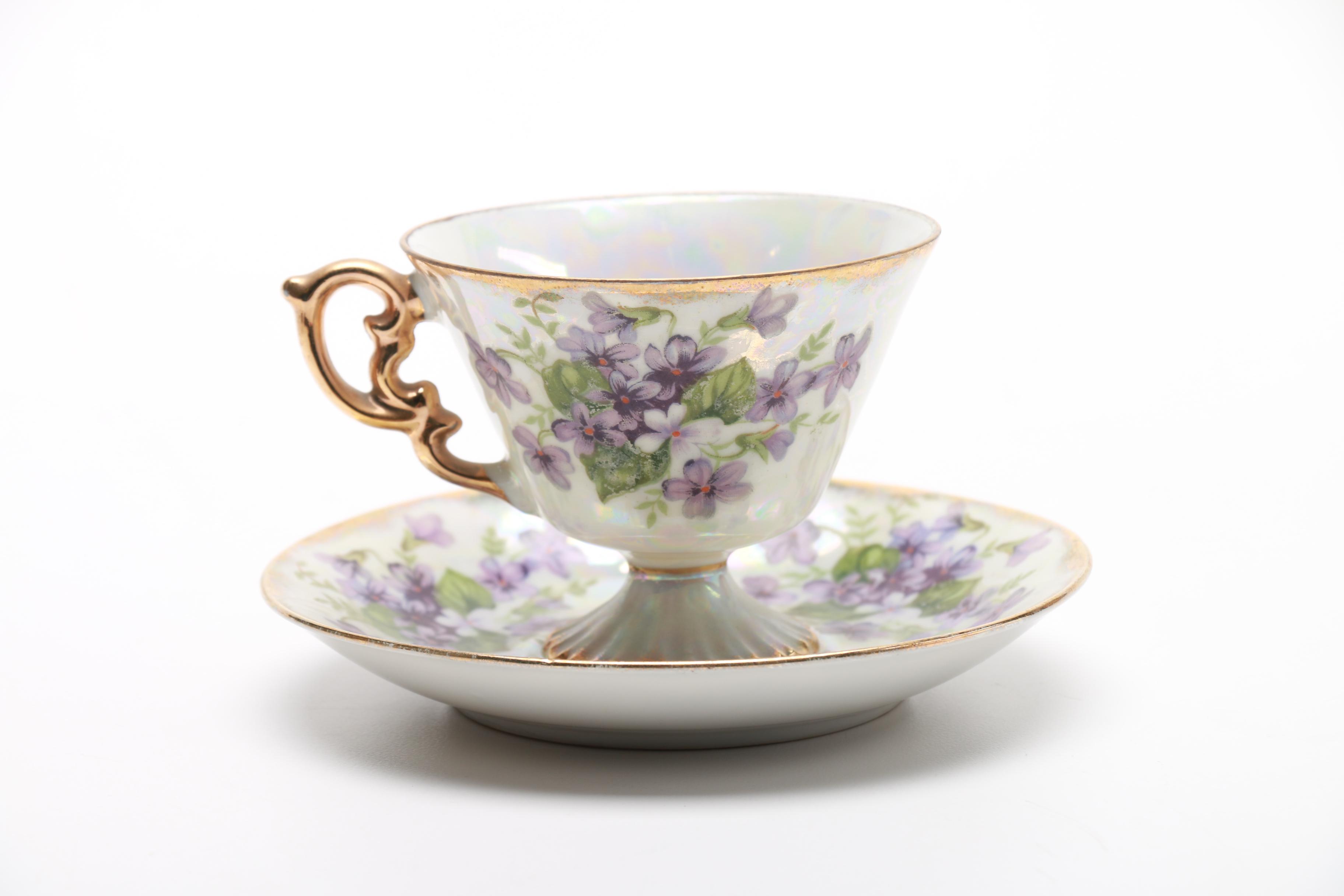 Collection of Bone China Teacups and Saucers