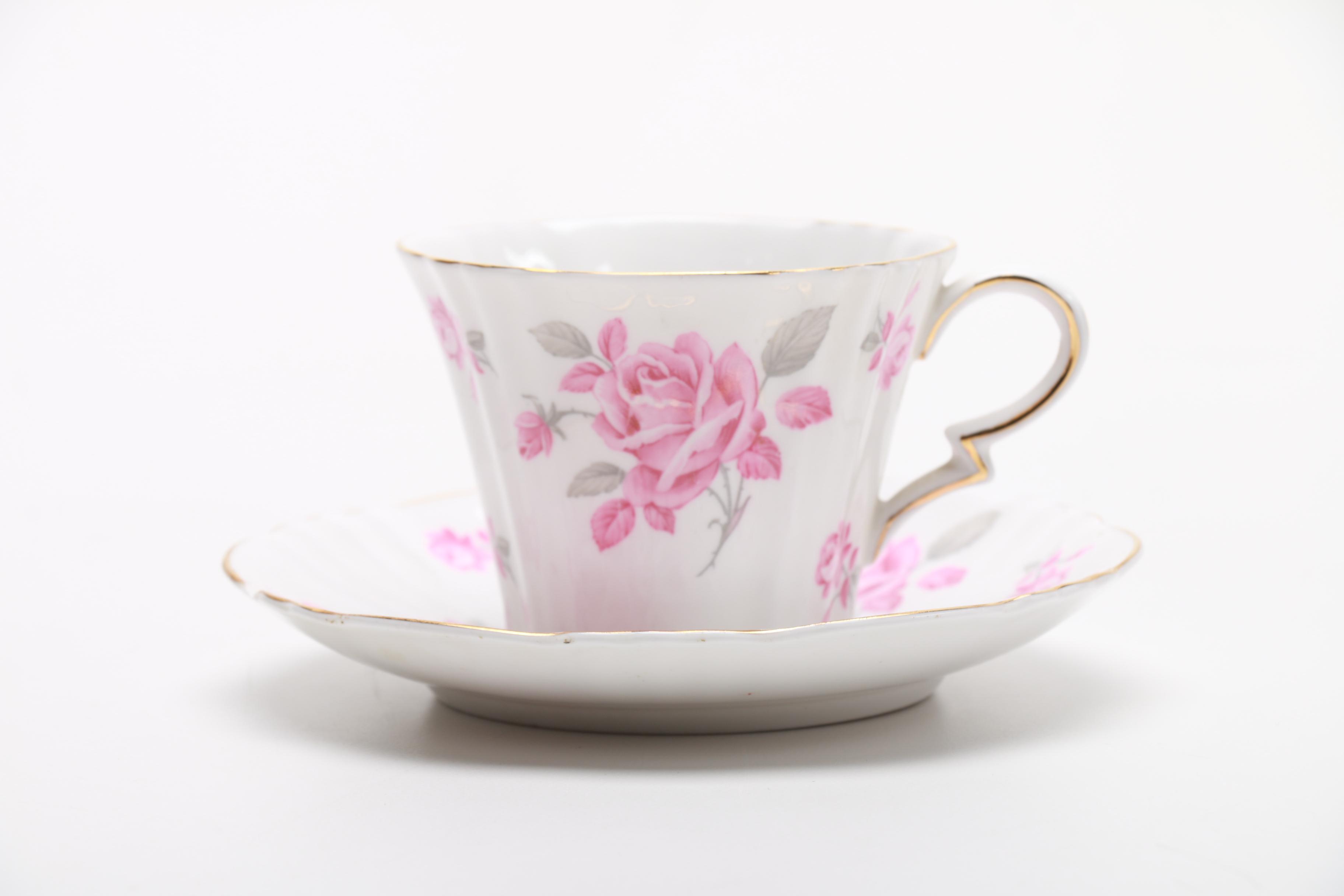 Collection of Bone China Teacups and Saucers