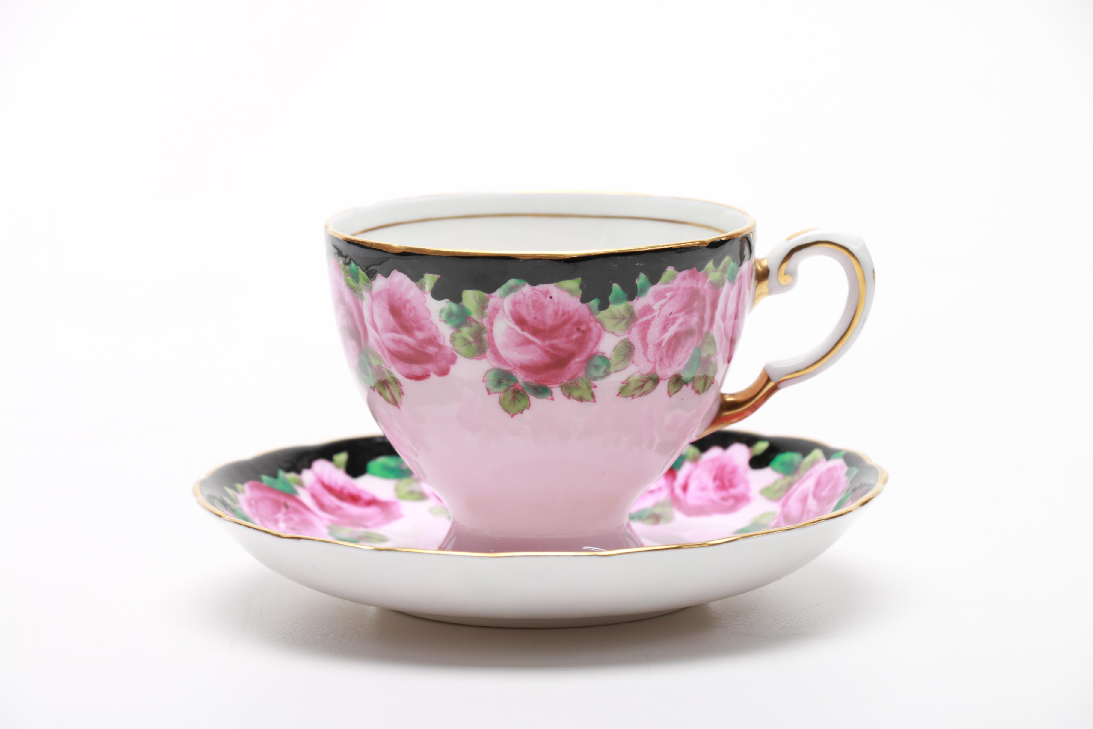 Collection of Bone China Teacups and Saucers