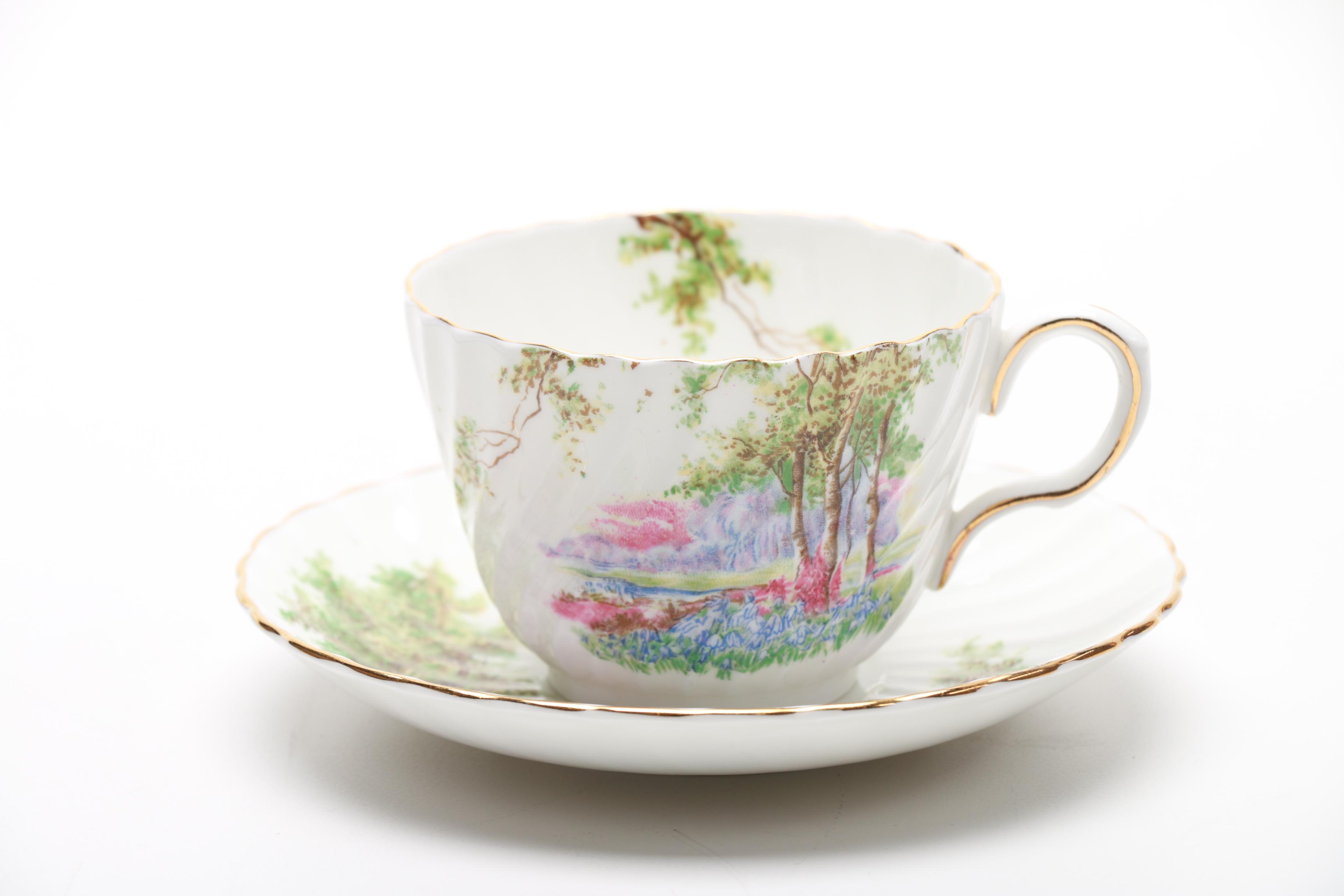 Collection of Bone China Teacups and Saucers