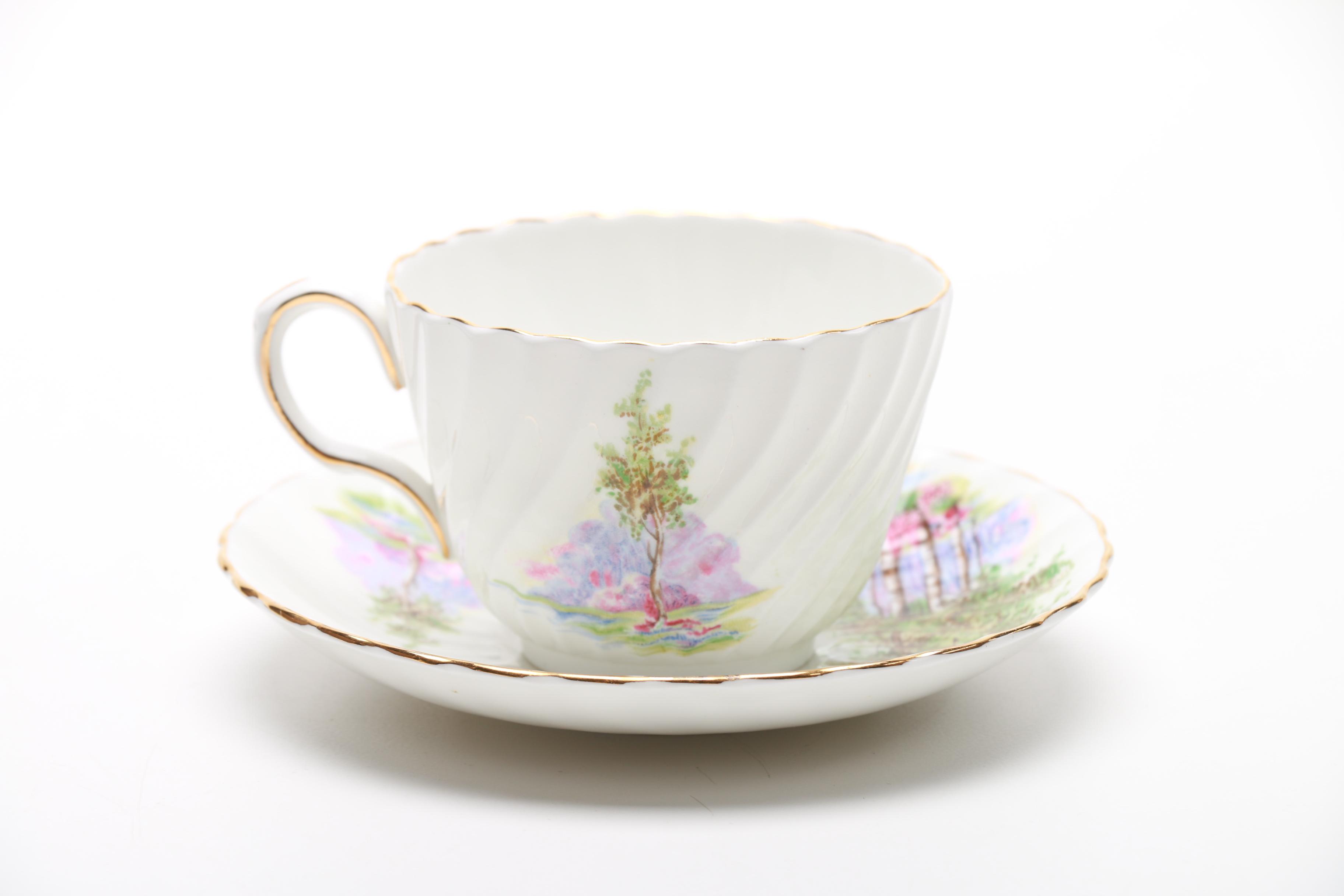 Collection of Bone China Teacups and Saucers