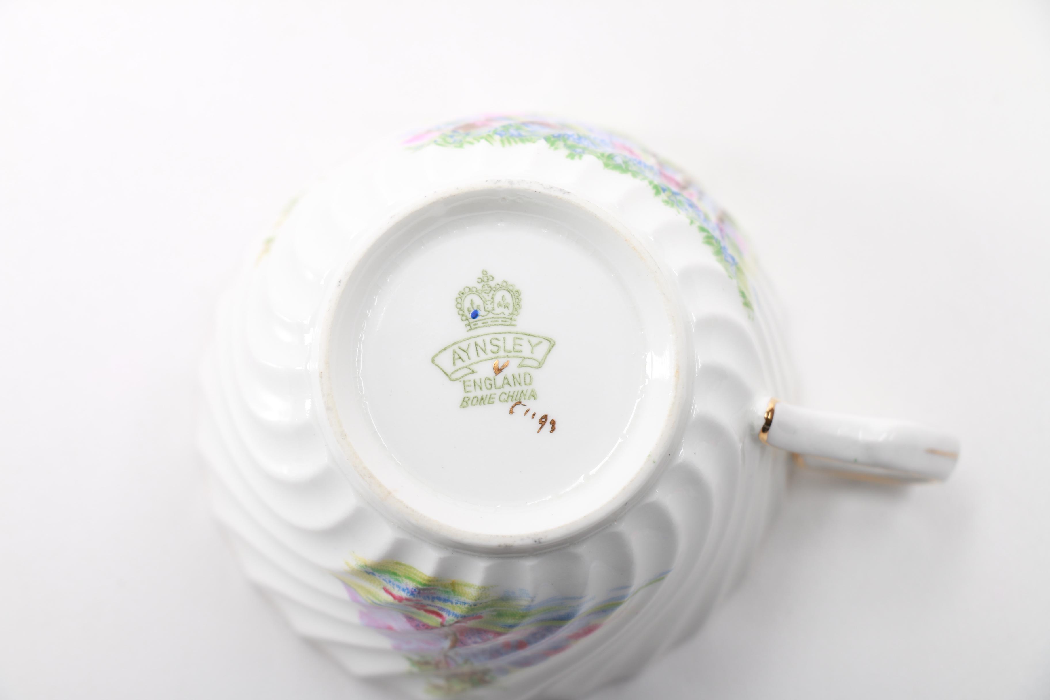 Collection of Bone China Teacups and Saucers