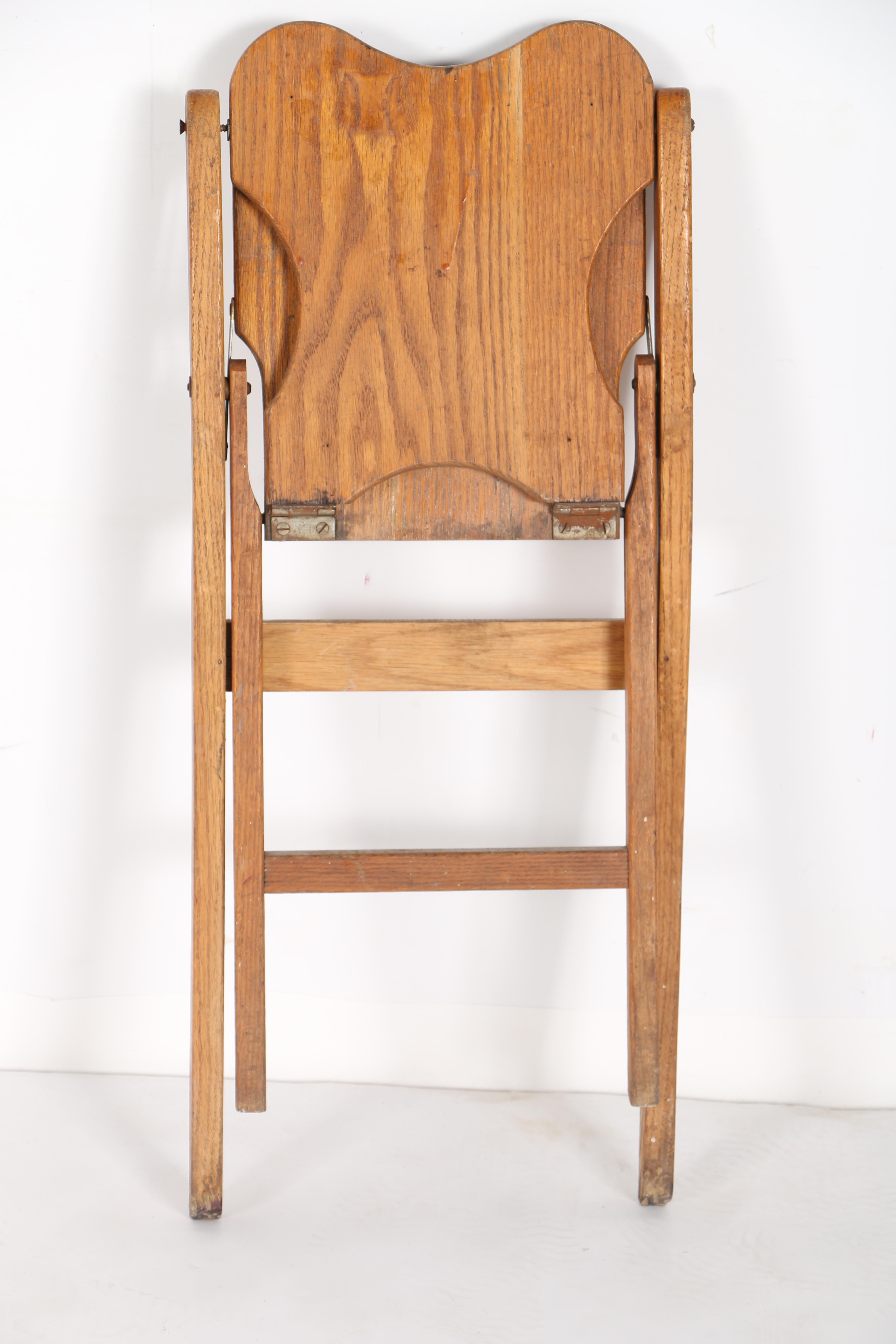 Mid 20th Century Wooden Folding Chair