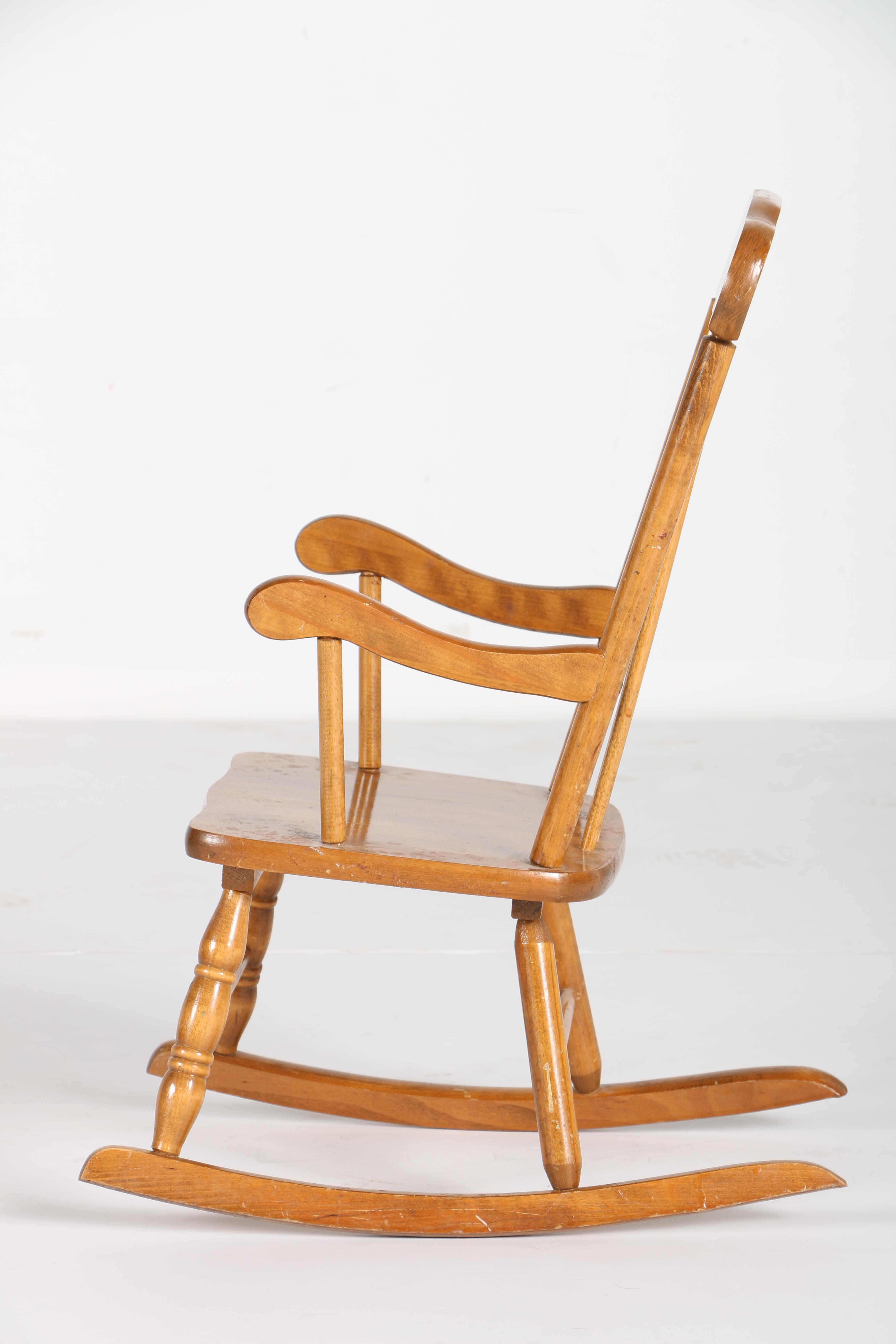 Vintage Oak Child's Rocking Chair