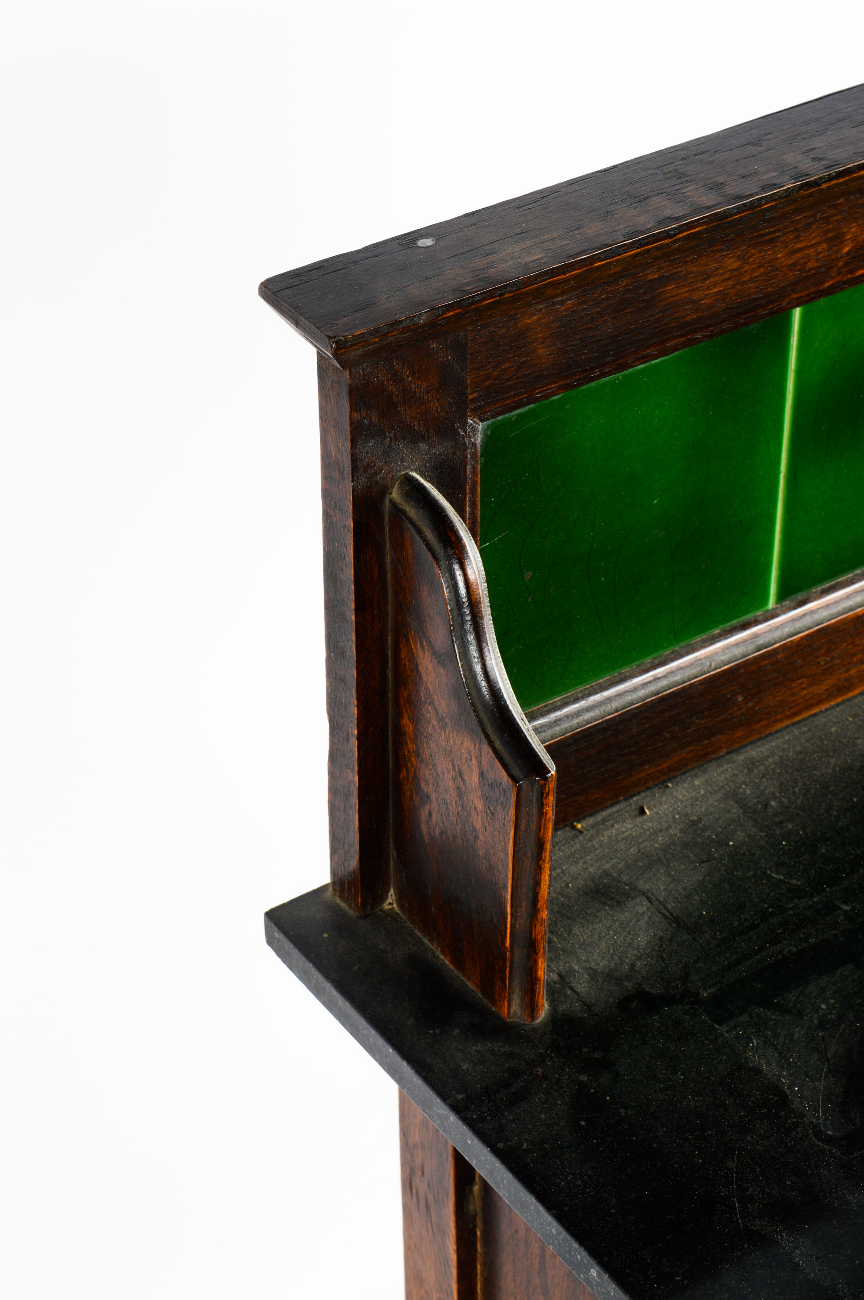 Antique English Oak and Marble Top Washstand