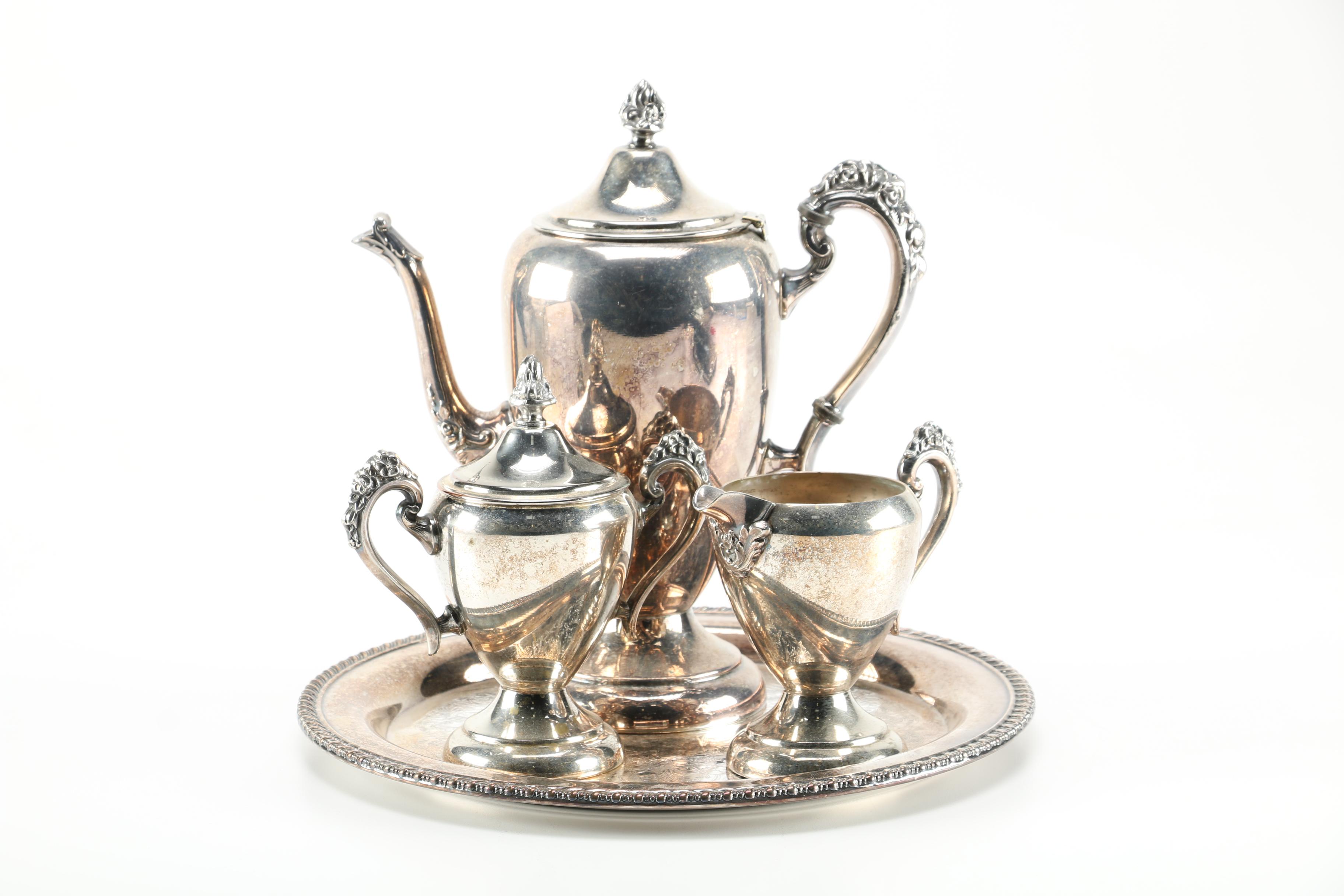 Silver Plate Coffee Service With Tray