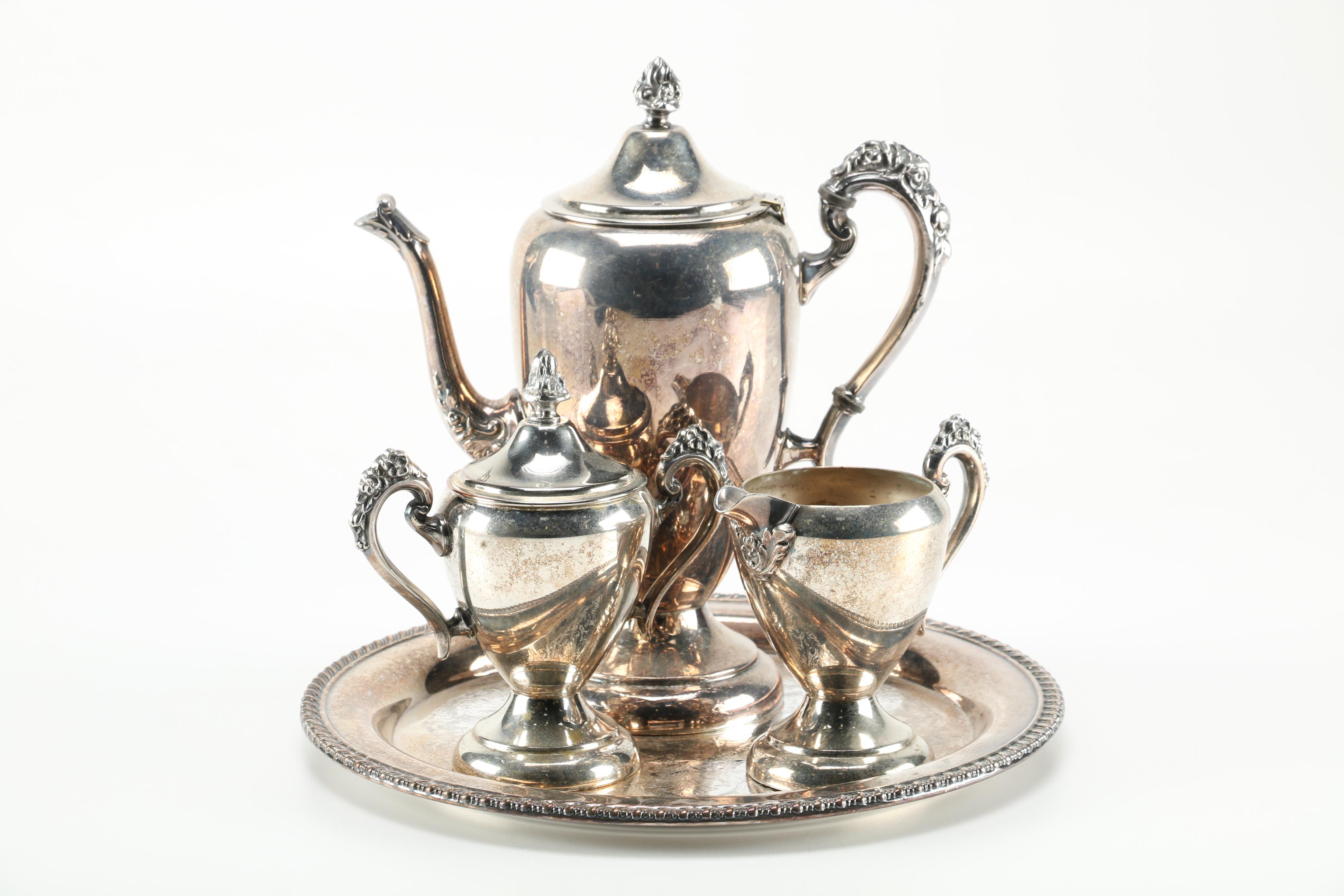 Silver Plate Coffee Service With Tray